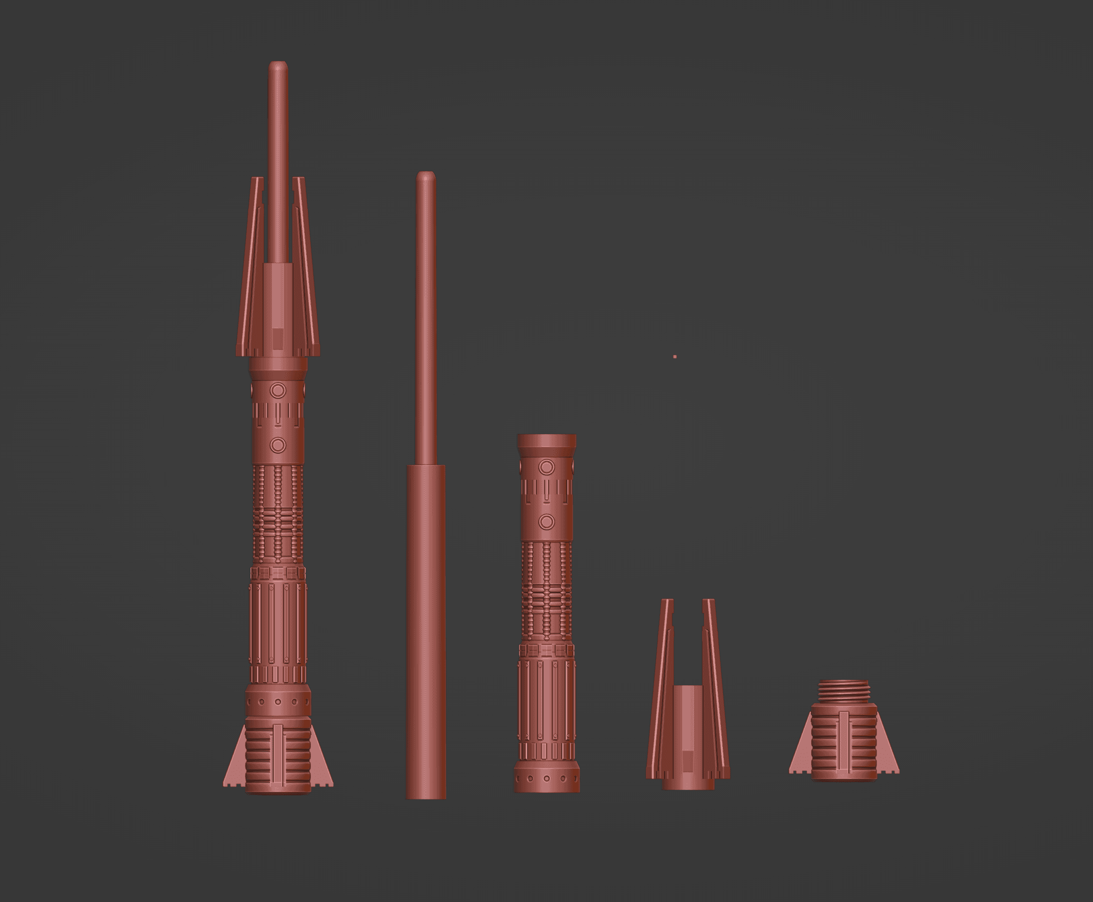 Print in Place Collapsing Jedi Lightsaber Concept 20 3d model