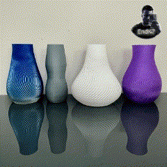 Spiral Vase Set Version two - 4 Designs 3d model