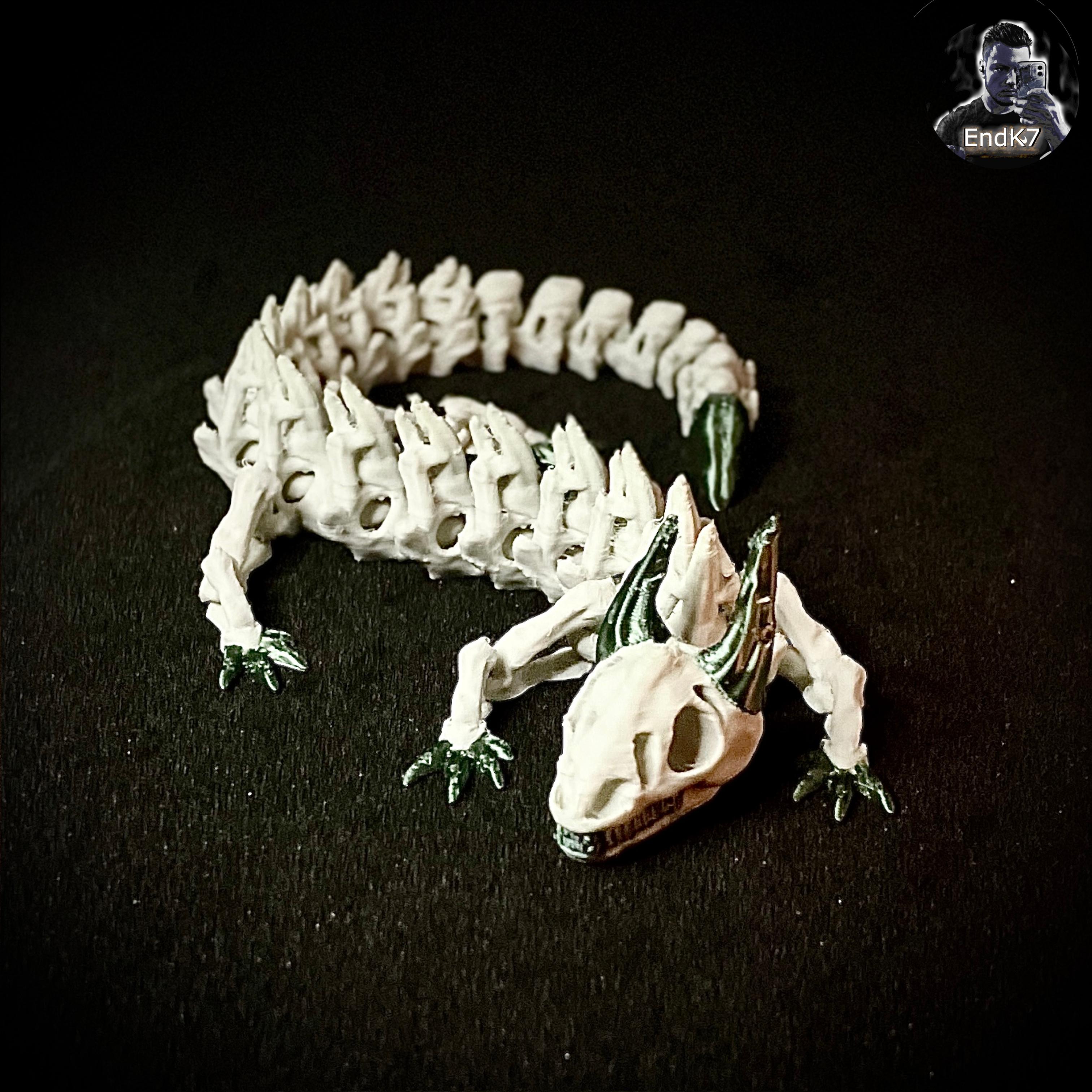 Skeleton Dragon - Articulated - Print in Place - No Supports - Flexi - Multicolor 3d model