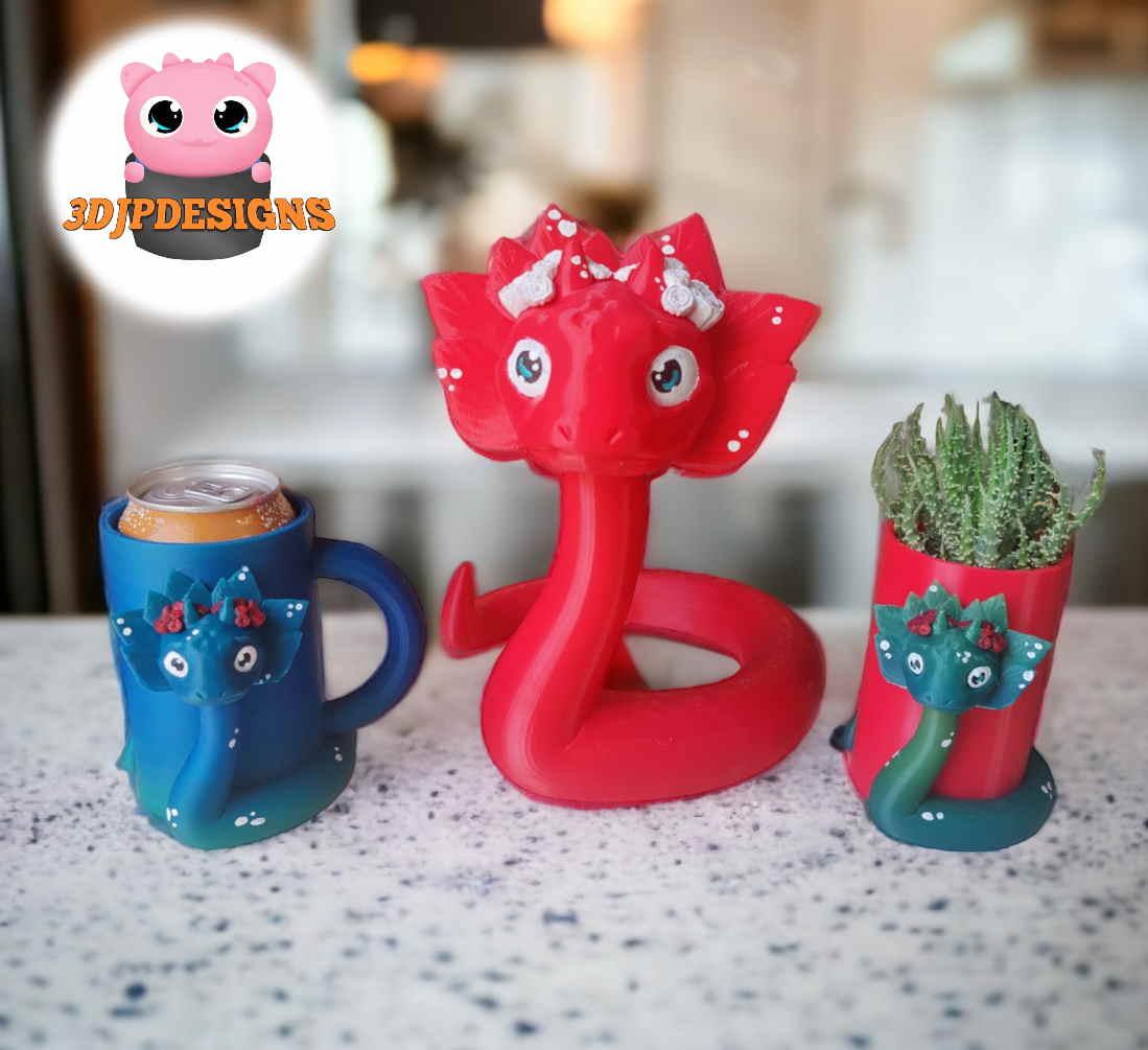 Remix of Blank Can Cup RETURNS! Snake Cups / Planters 3d model