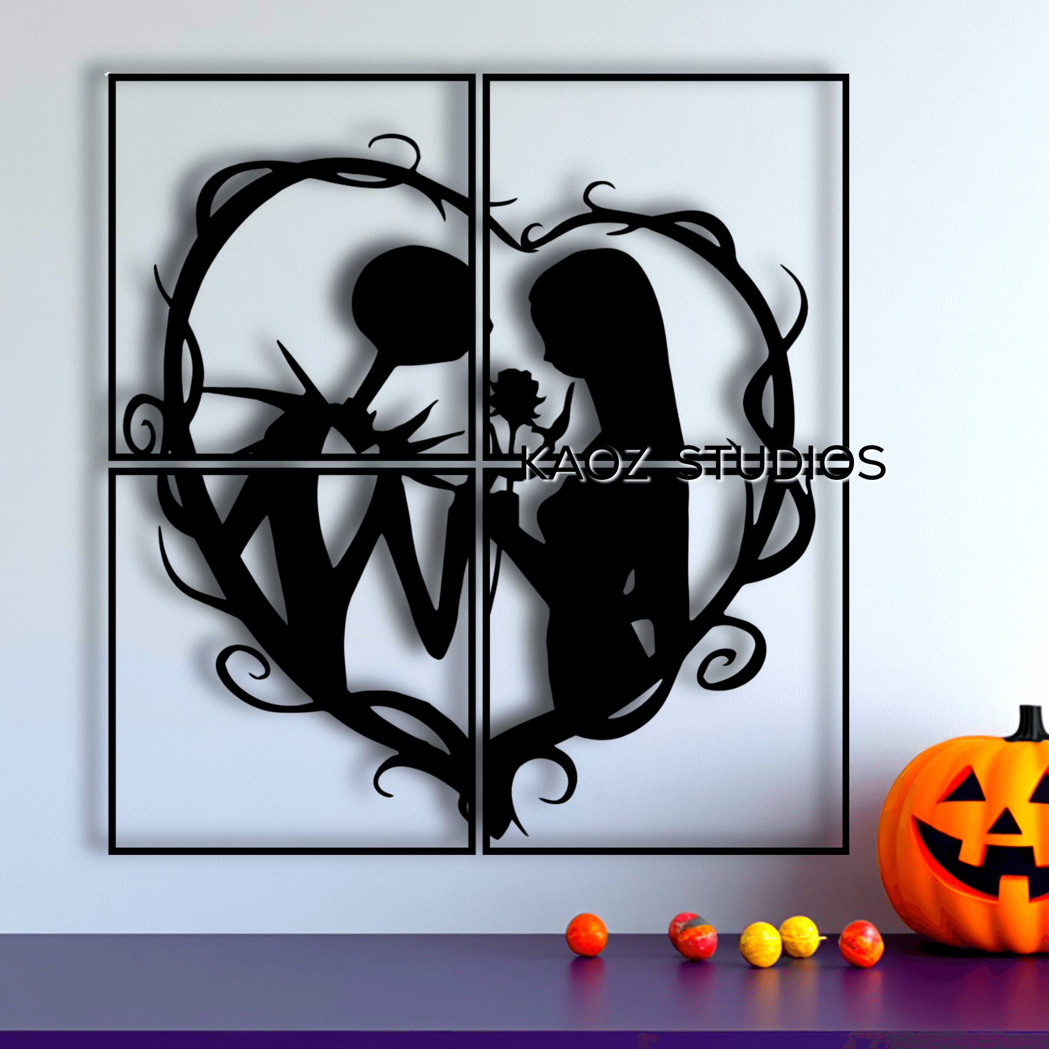 EXTRA LARGE Jack and Sally wall art the nightmare before christmas wall decor  3d model