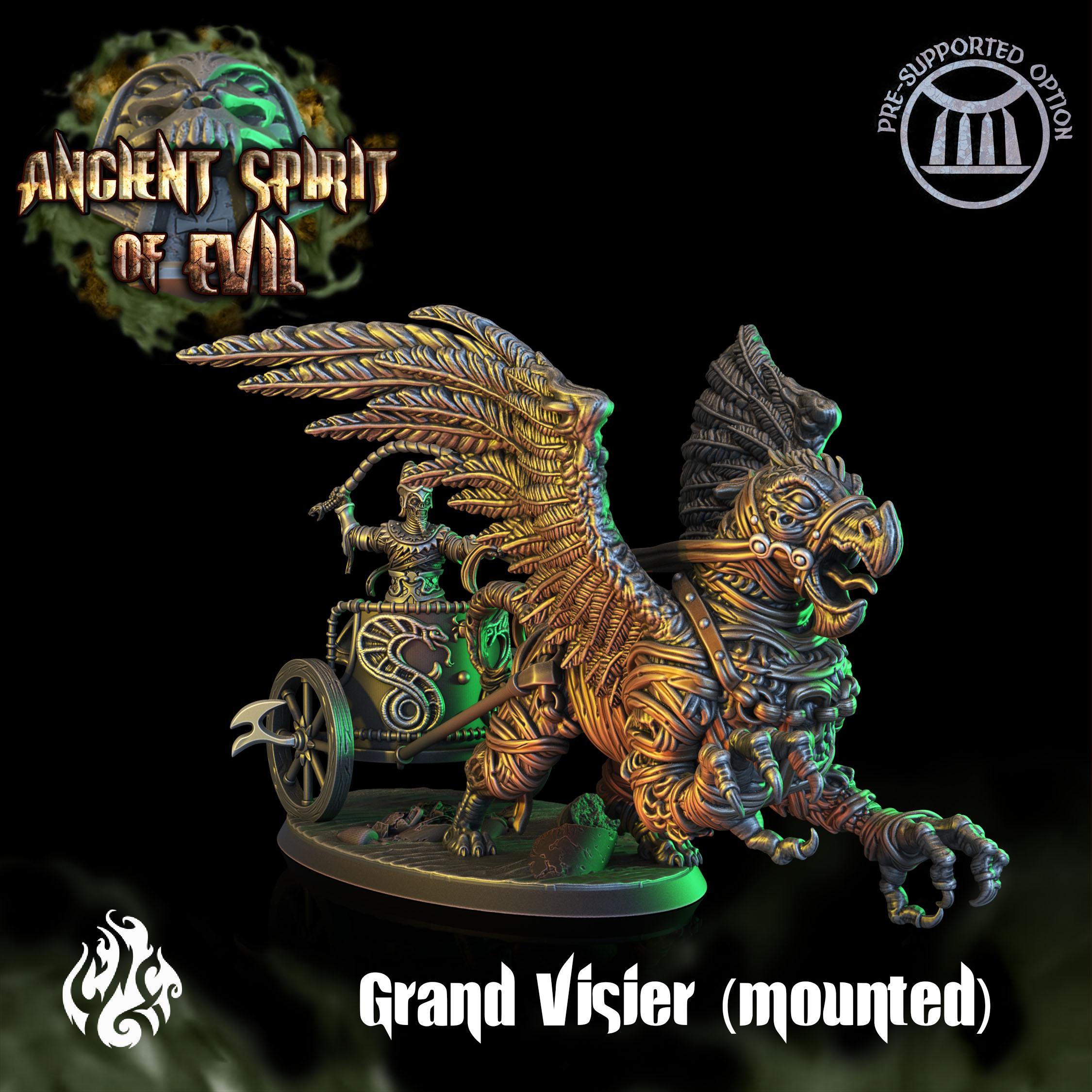 Grand Visier on Mummy Griffin Chariot 3d model