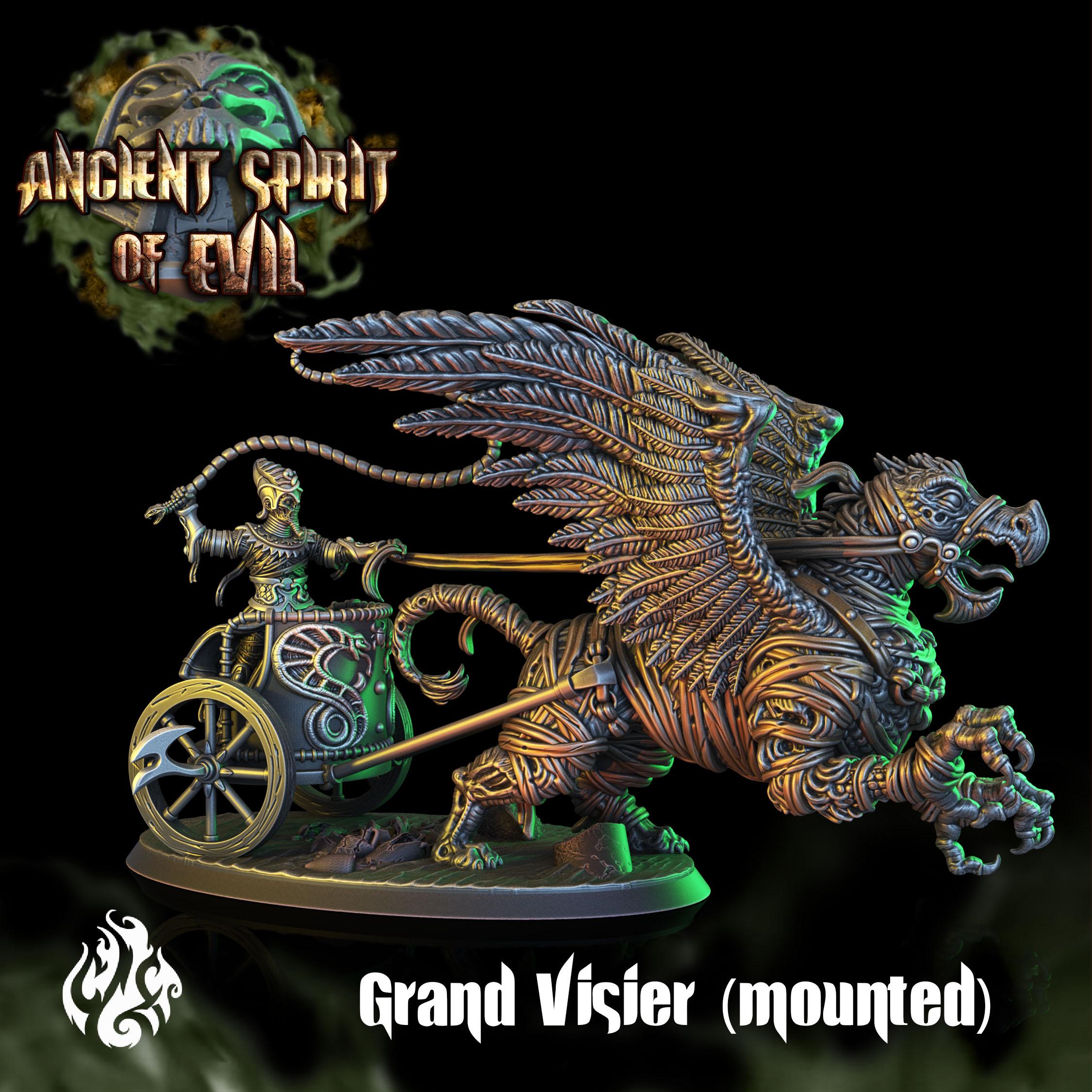 Grand Visier on Mummy Griffin Chariot 3d model