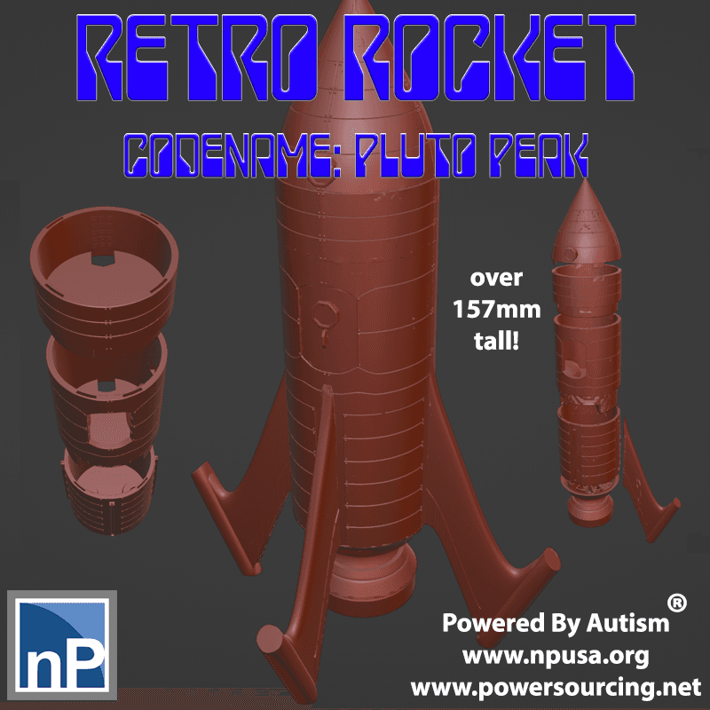 Retro Rocket Ship - Pluto Peak (28mm scale) 3d model