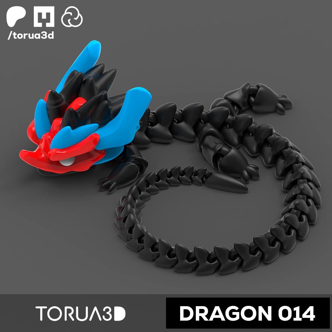 Articulated Dragon 014 - Print in place - No supports - STL 3d model