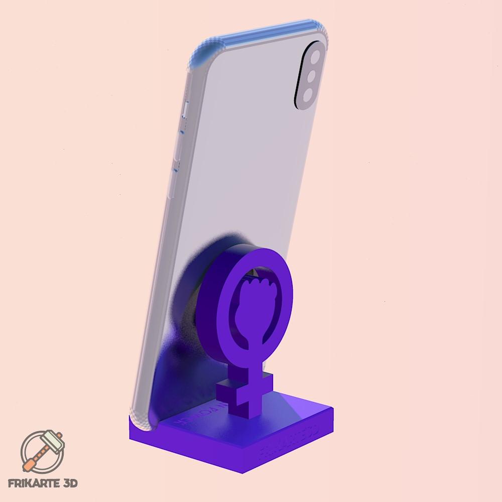 Woman Power Logo Phone Holder 3d model