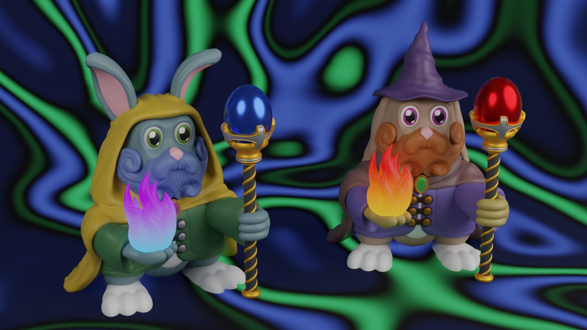 Easter Bunny Friends: The Bunny Wizard 3d model