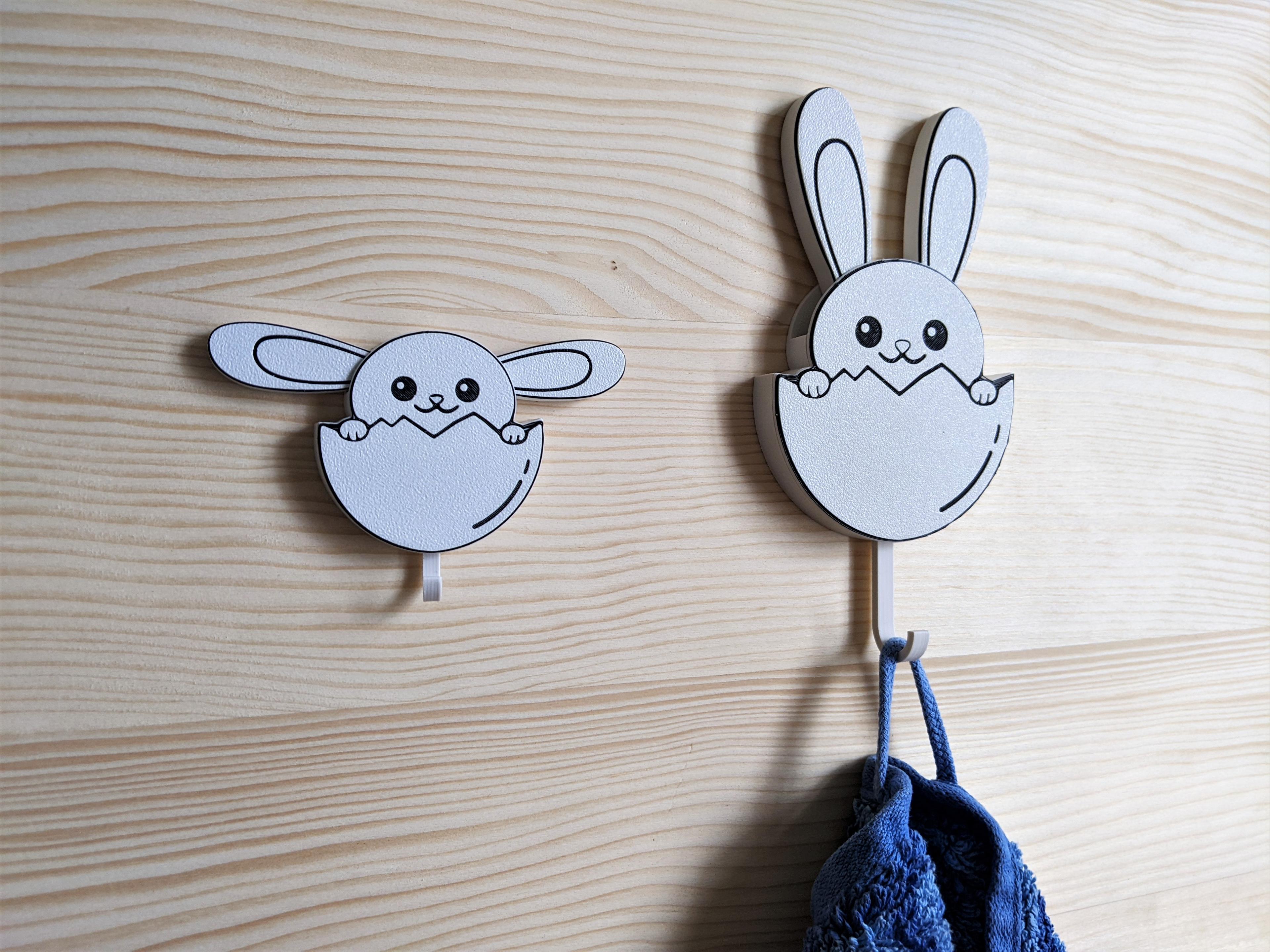 WALL KEY HOLDER BUNNY - funny and cute bunny key hanger and organizer 3d model