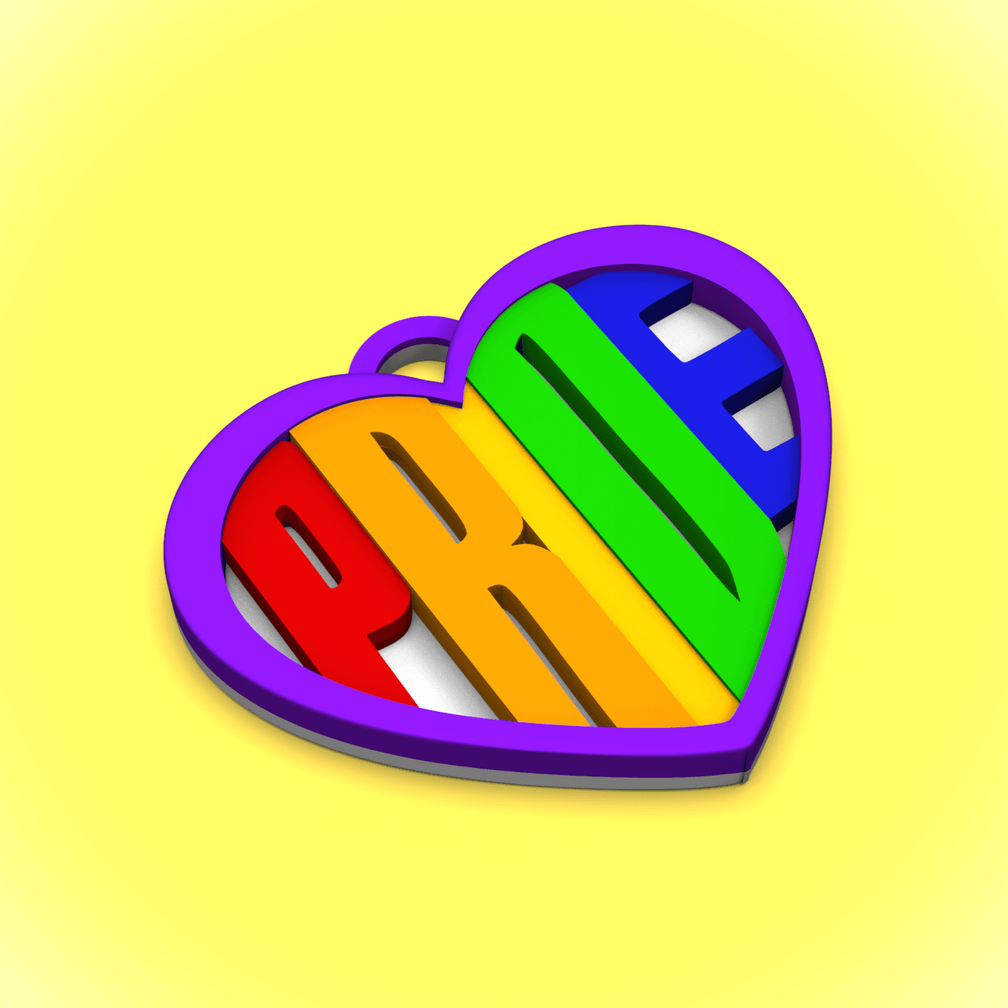 Pride Heart Keychain (+MMU 3mf) 3d model