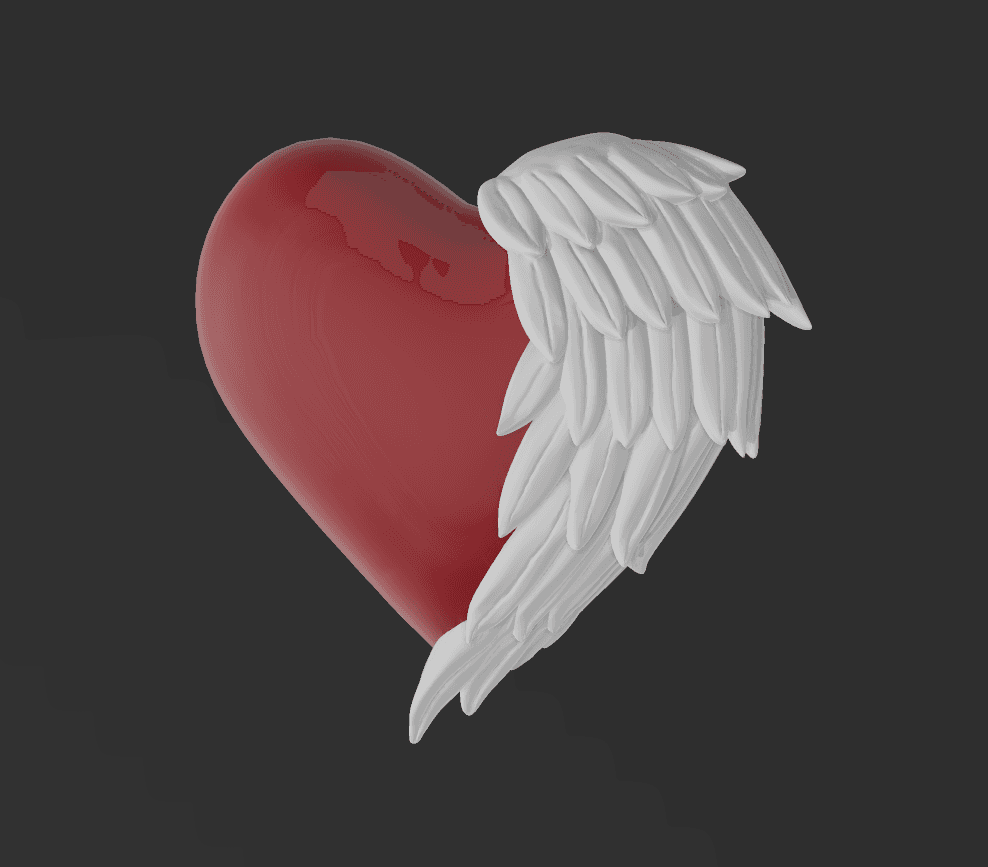heart w wing 3d model