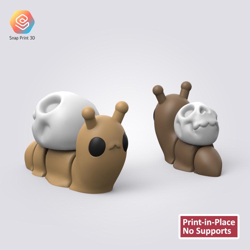 Halloween Flexi Skull Snail 3d model