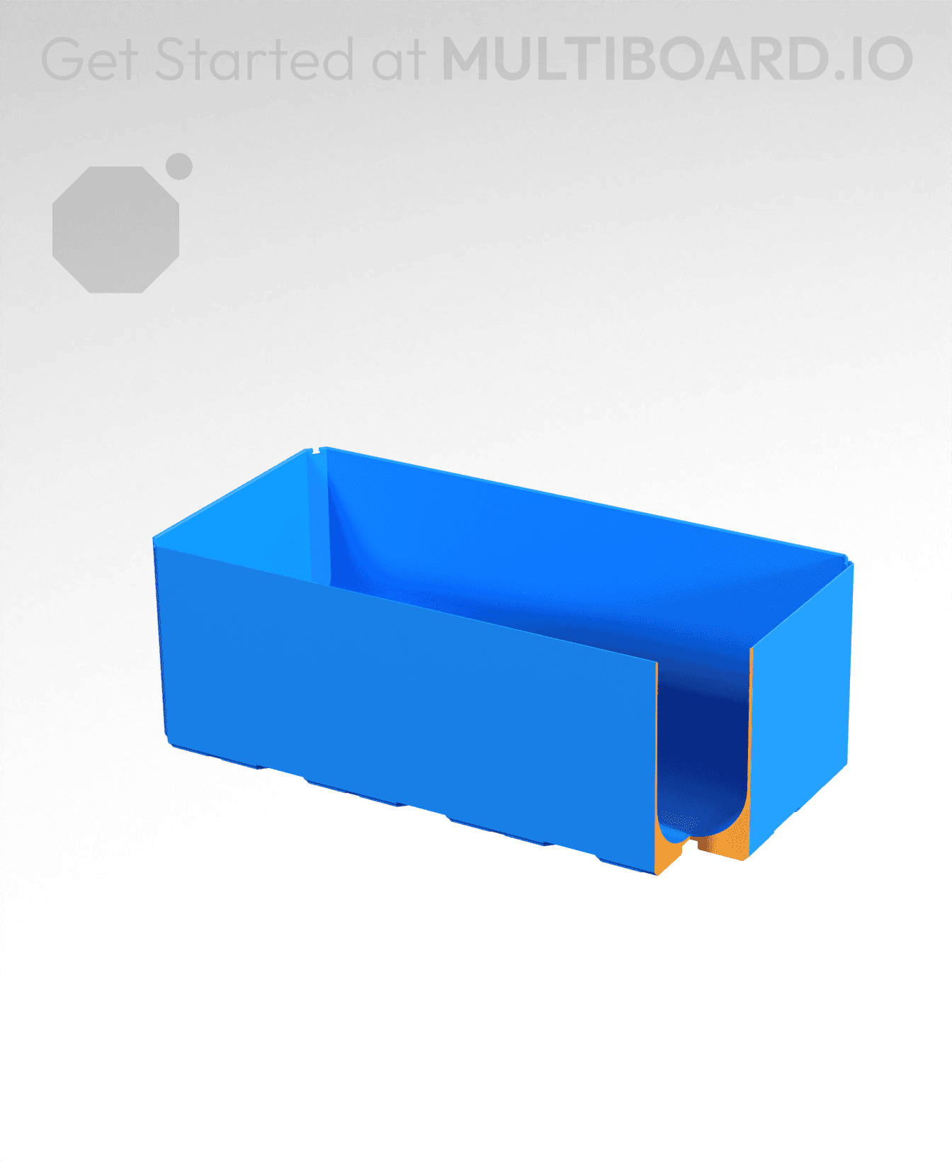 4x2x1.5 - Full Curved Bin - Multibin Insert 3d model