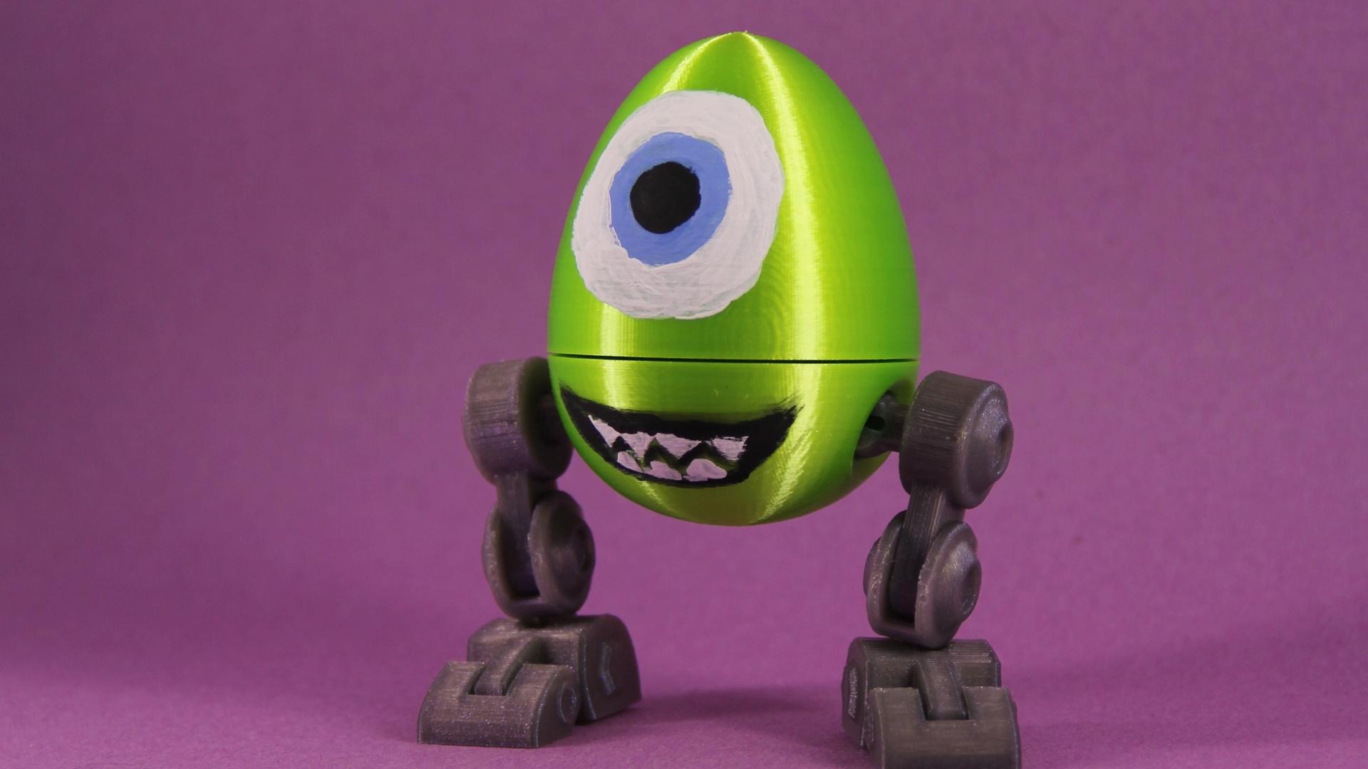 Articulated Easter Bot — 3GG-8UNNY - Mike Wazowski might have gotten reincarnated as an egg, but he still has his one eye! - 3d model