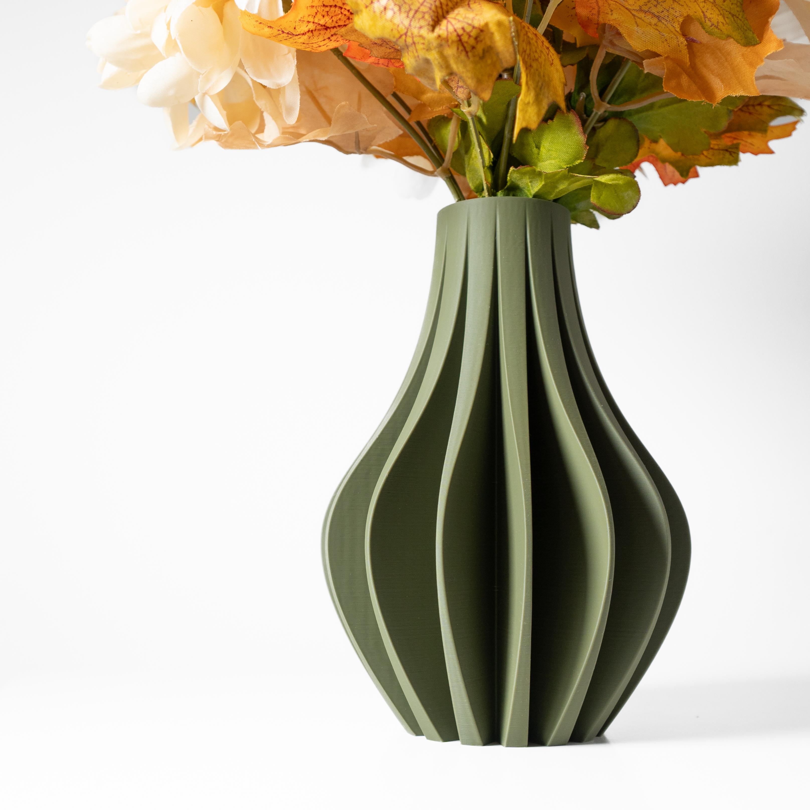 The Zolara Vase, Modern and Unique Home Decor for Dried and Preserved Flower Arrangement  | STL File 3d model