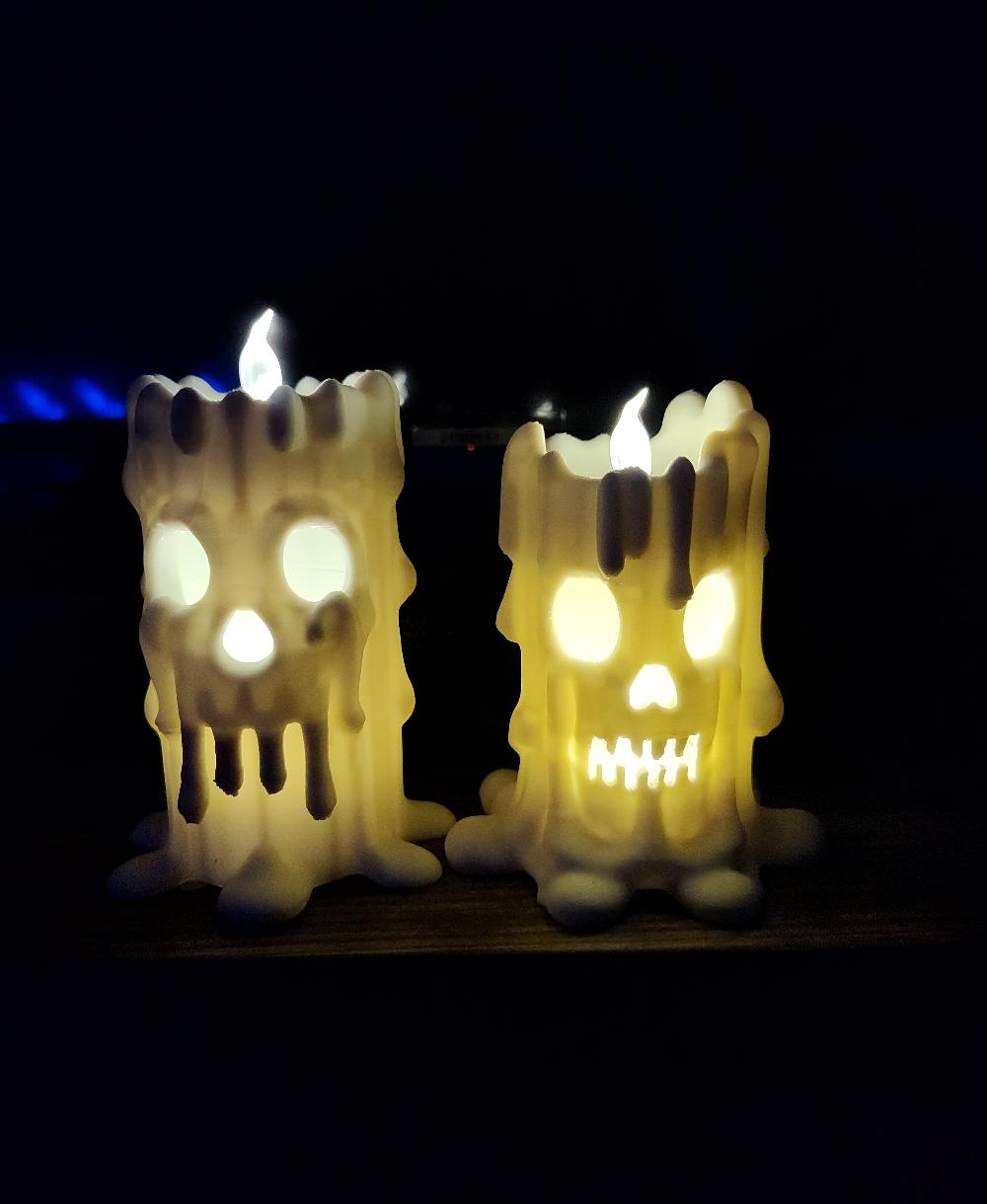 Spooky Melting Skull Candles –  Halloween Decor Tea Light Candles 3d model