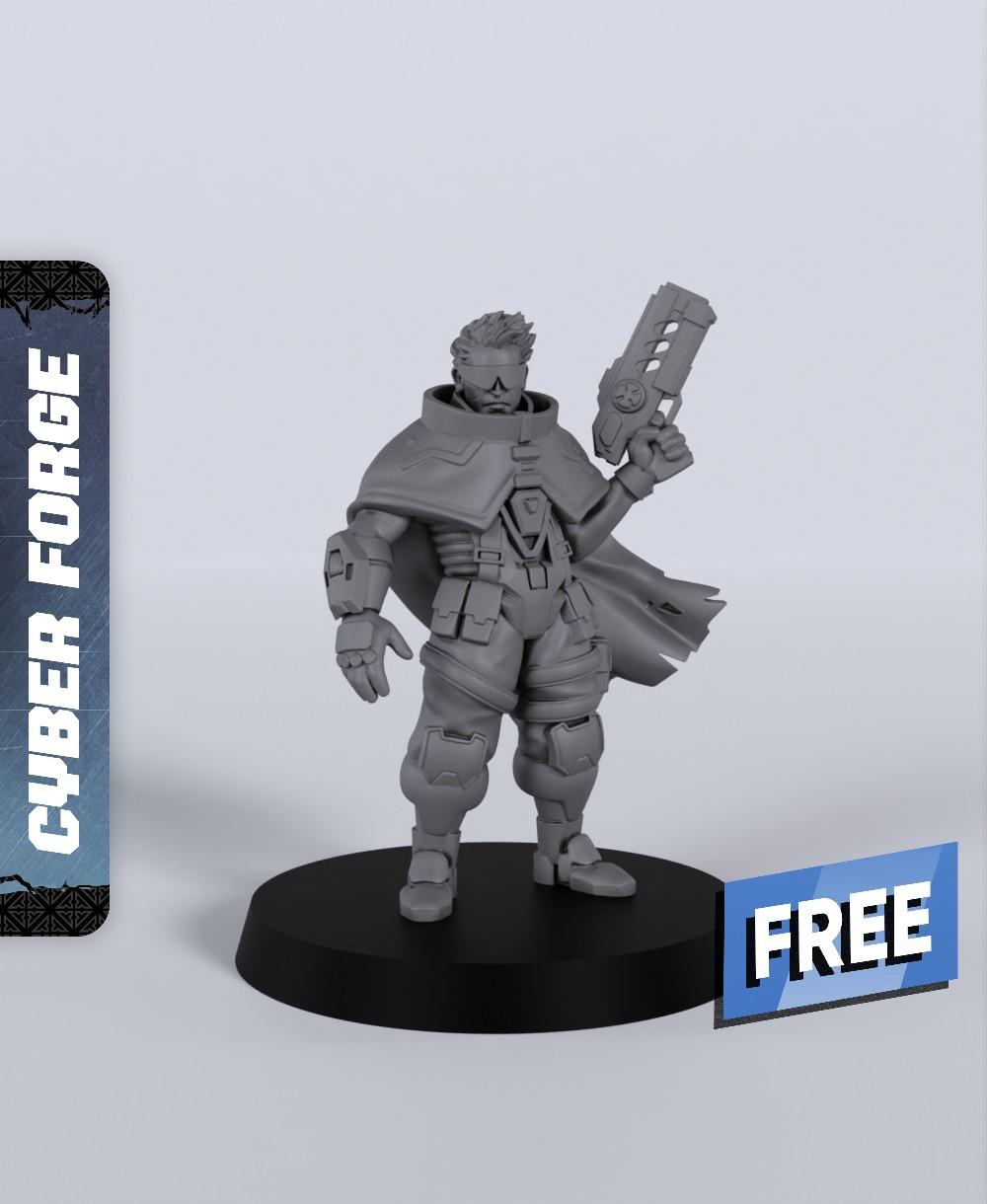 FPFH Hero - With Free Cyberpunk Dragon Warhammer - 40k Sci-Fi Gift Ideas for RPG and Wargamers 3d model