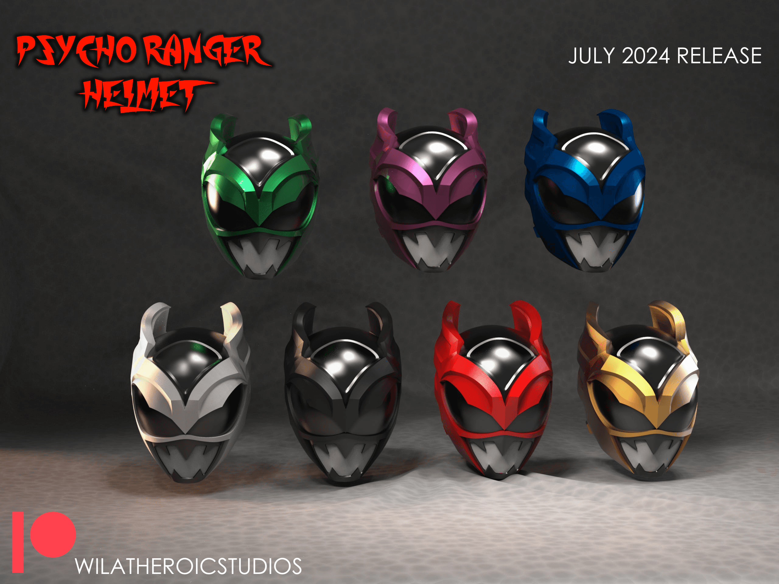 Psycho Ranger Helmets 3d model