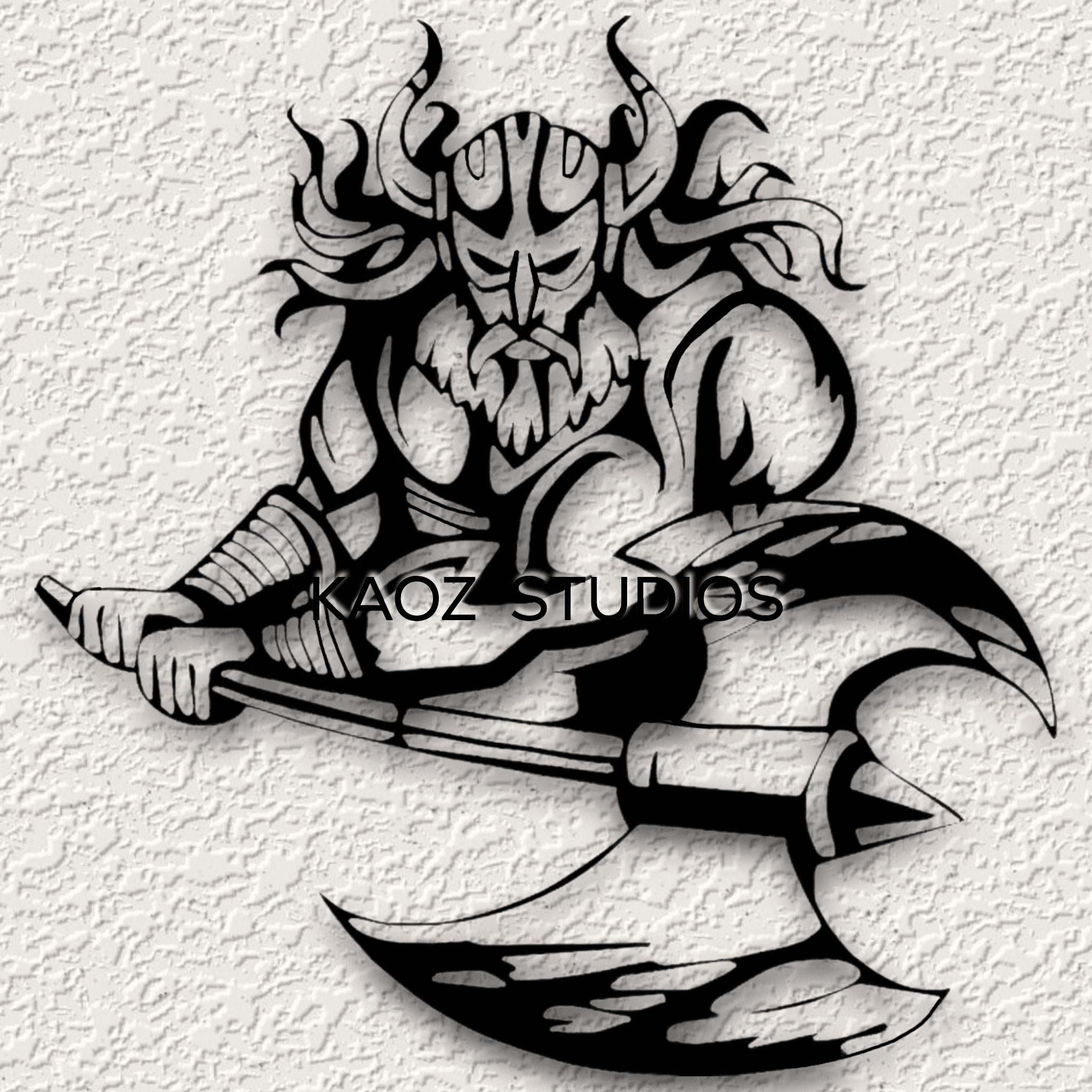 viking wall art valhalla warrior wall decor nordic decoration with axe 3d model