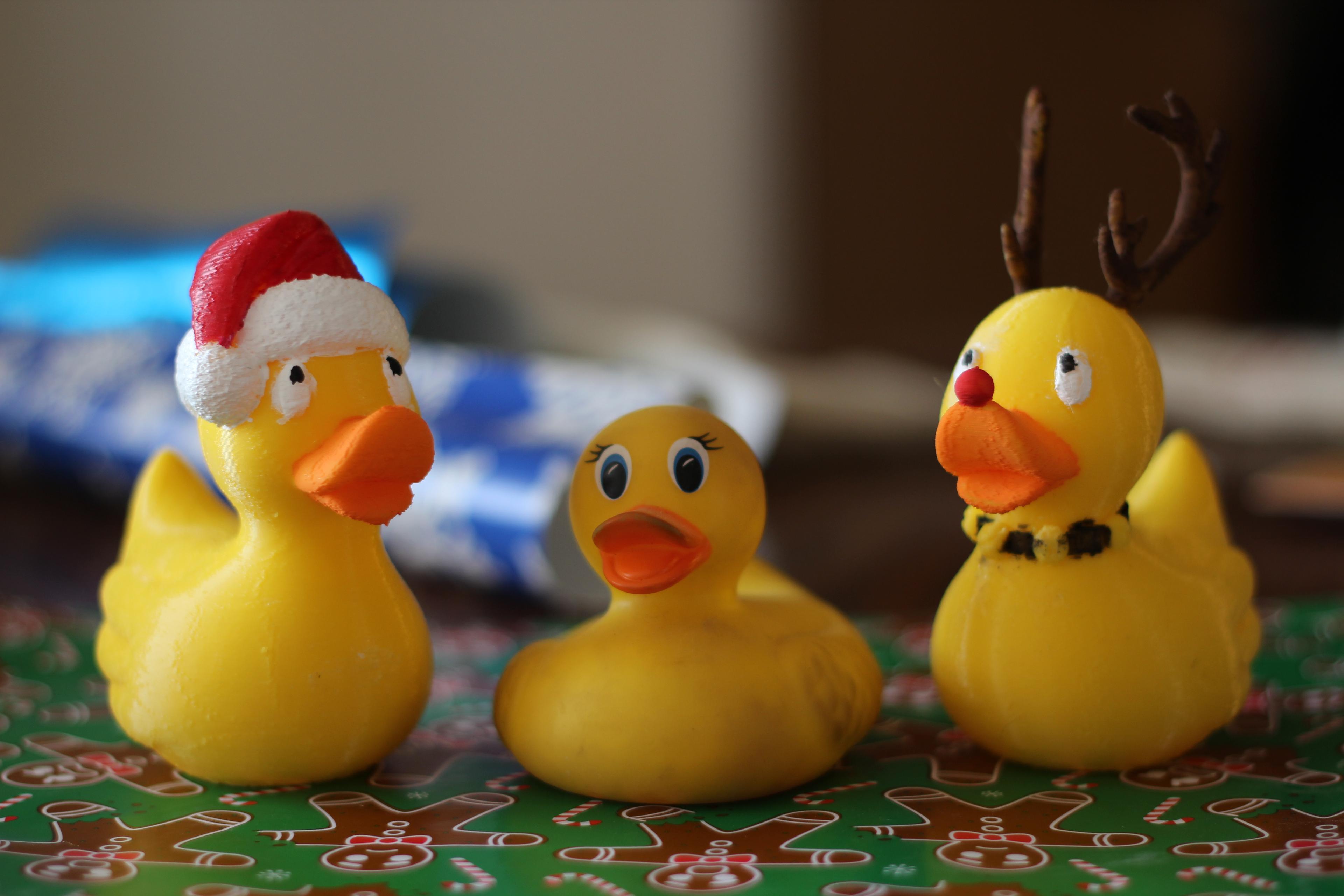 Rudolph Rubber Duckie - the one in the middle is a "real" rubber duck - 3d model