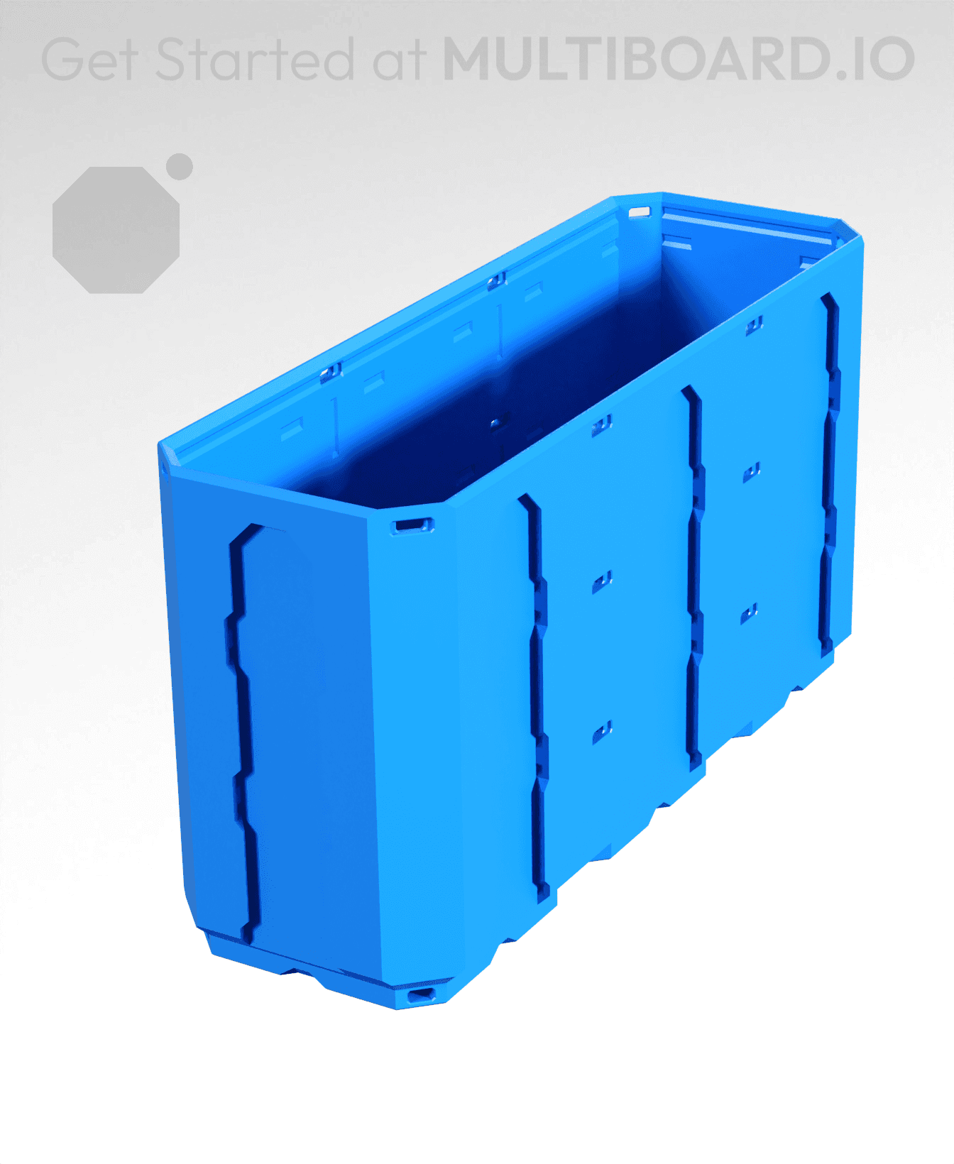 1x3x1.5 - Topped Multipoint Rail - Multibin Shell 3d model