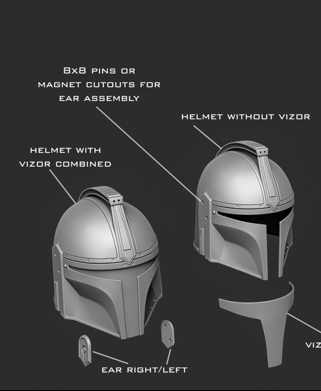 Custom Mandalorian helmet 3d model