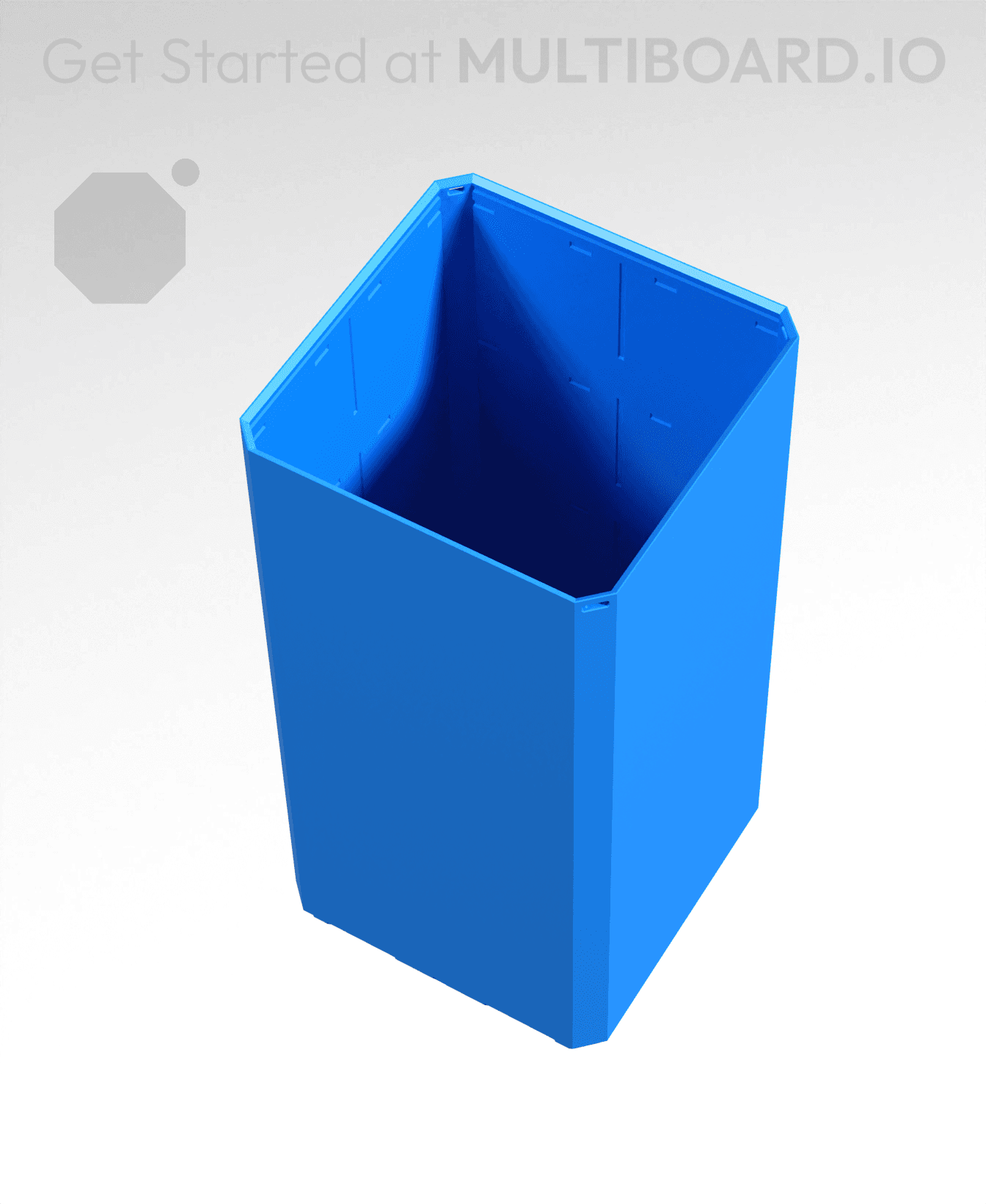 2x2x4 - Simple Walls - Standard Click-In Multibin Shell Extension 3d model