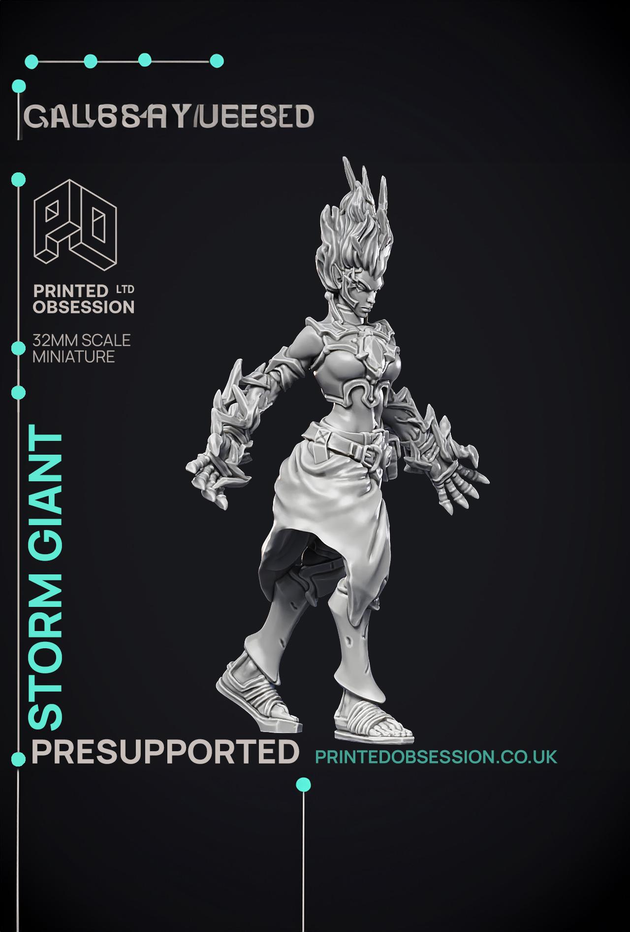 Female Storm Giant - 2 Versions - PRESUPPORTED - 32 mm scale  3d model