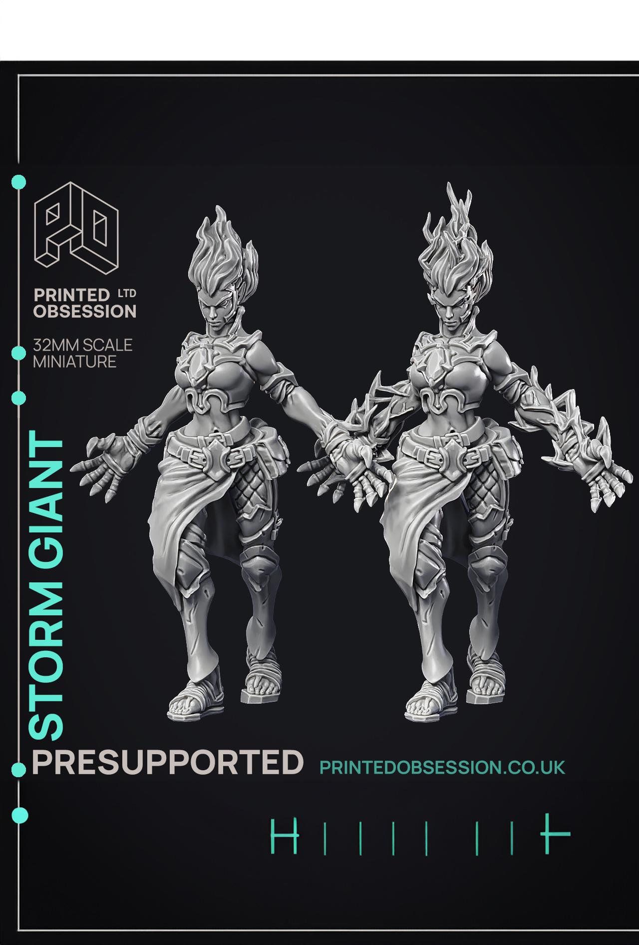 Female Storm Giant - 2 Versions - PRESUPPORTED - 32 mm scale  3d model