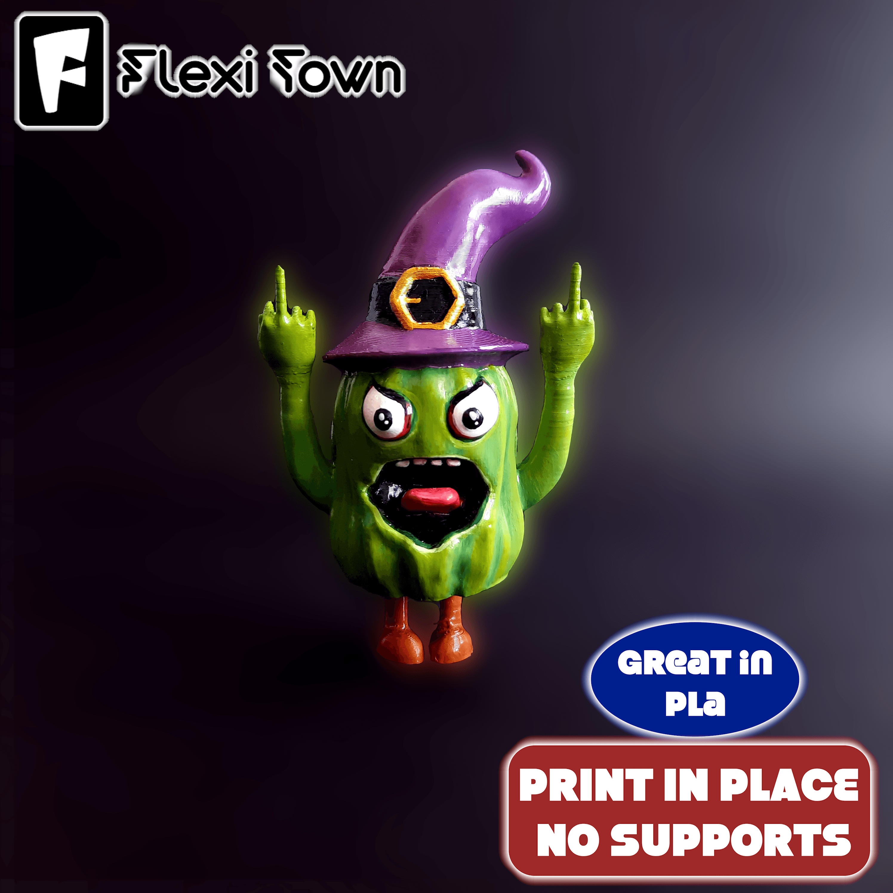 Flexi Print-in-Place Angry Cactus 3d model