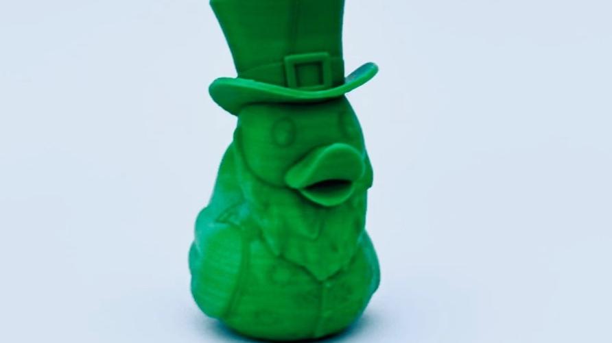 St. Patty's Leprechaun Duck (Single Color) - Printed with cctree green filament. - 3d model