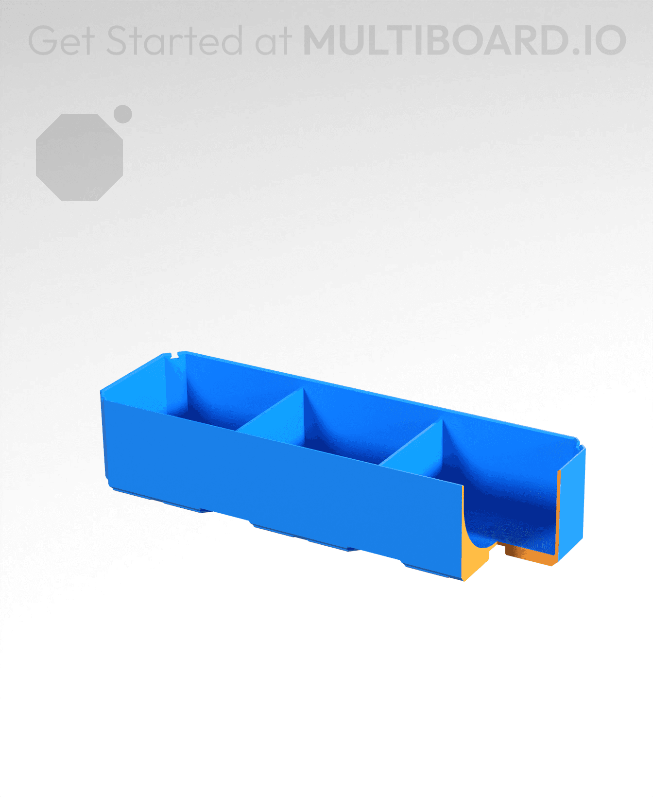 3x1x0.75 - Curved - Divided Bin - Multibin Insert 3d model