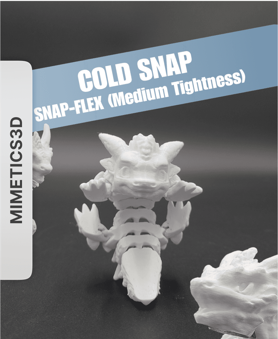 Cold Snap, Winter Dragon Child - Articulated Snap-Flex Fidget by Mimetics3D 3d model