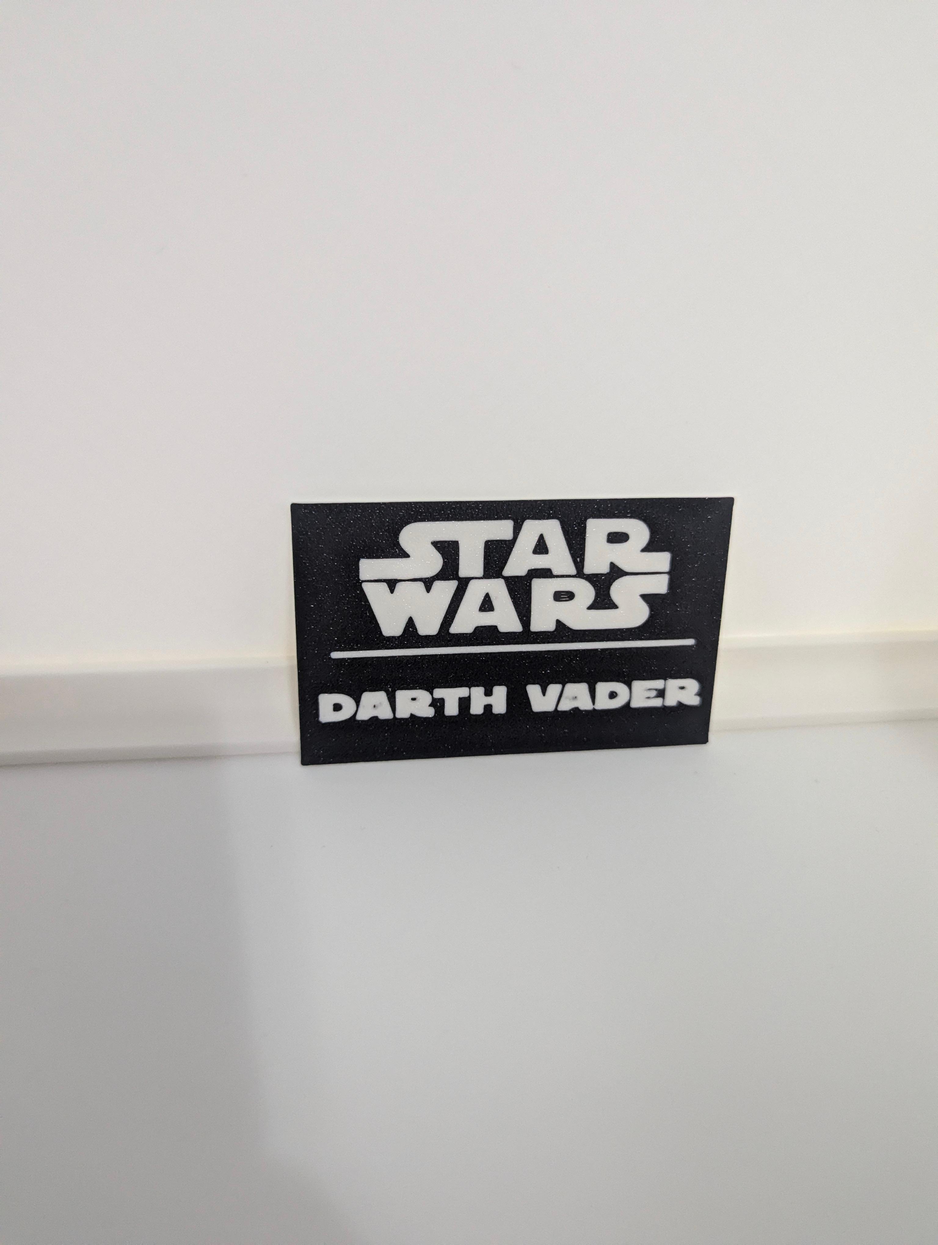 Darth Vader Multicolor Nameplates 3d model