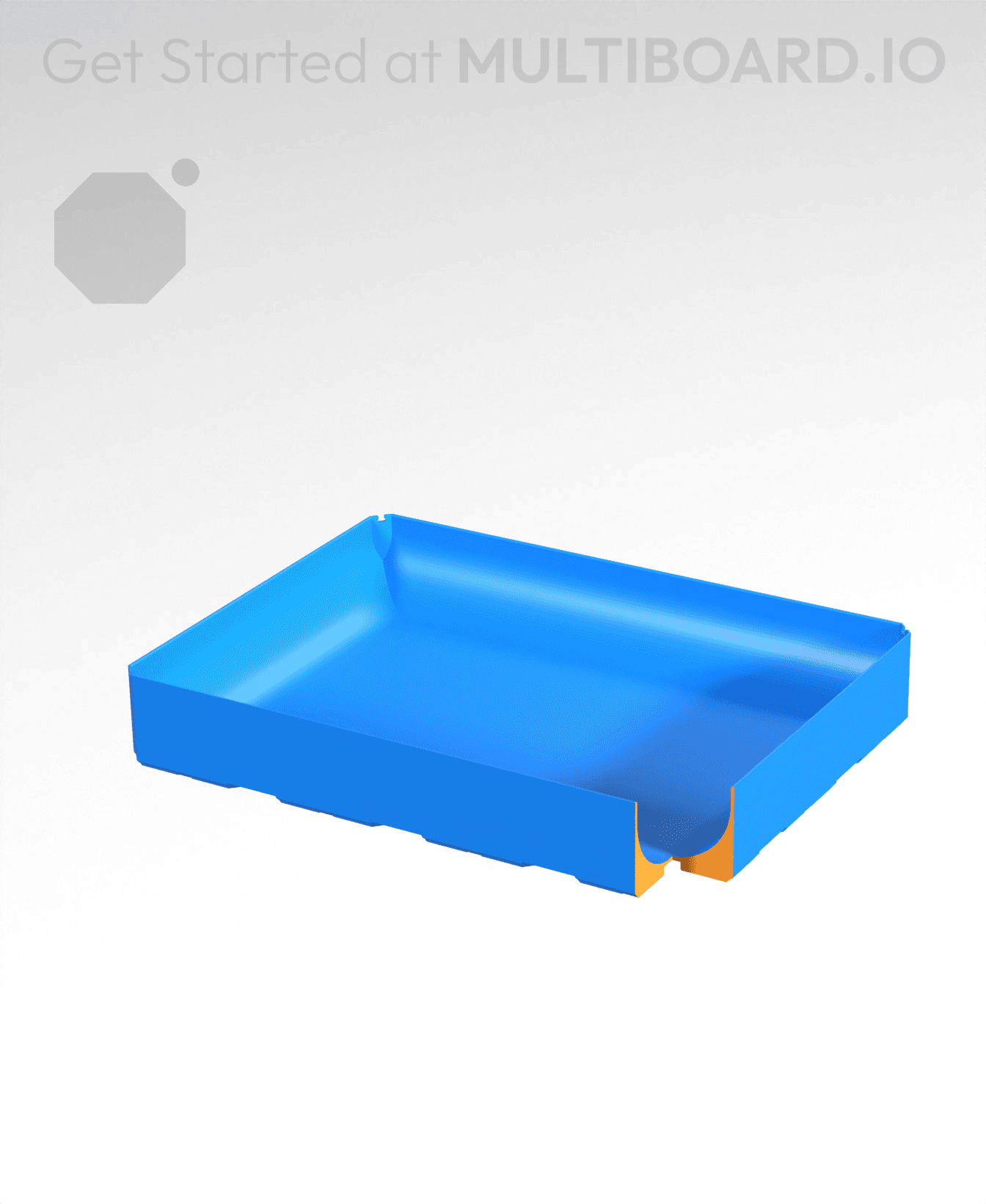 4x3x0.75 - Full Curved Bin - Multibin Insert 3d model