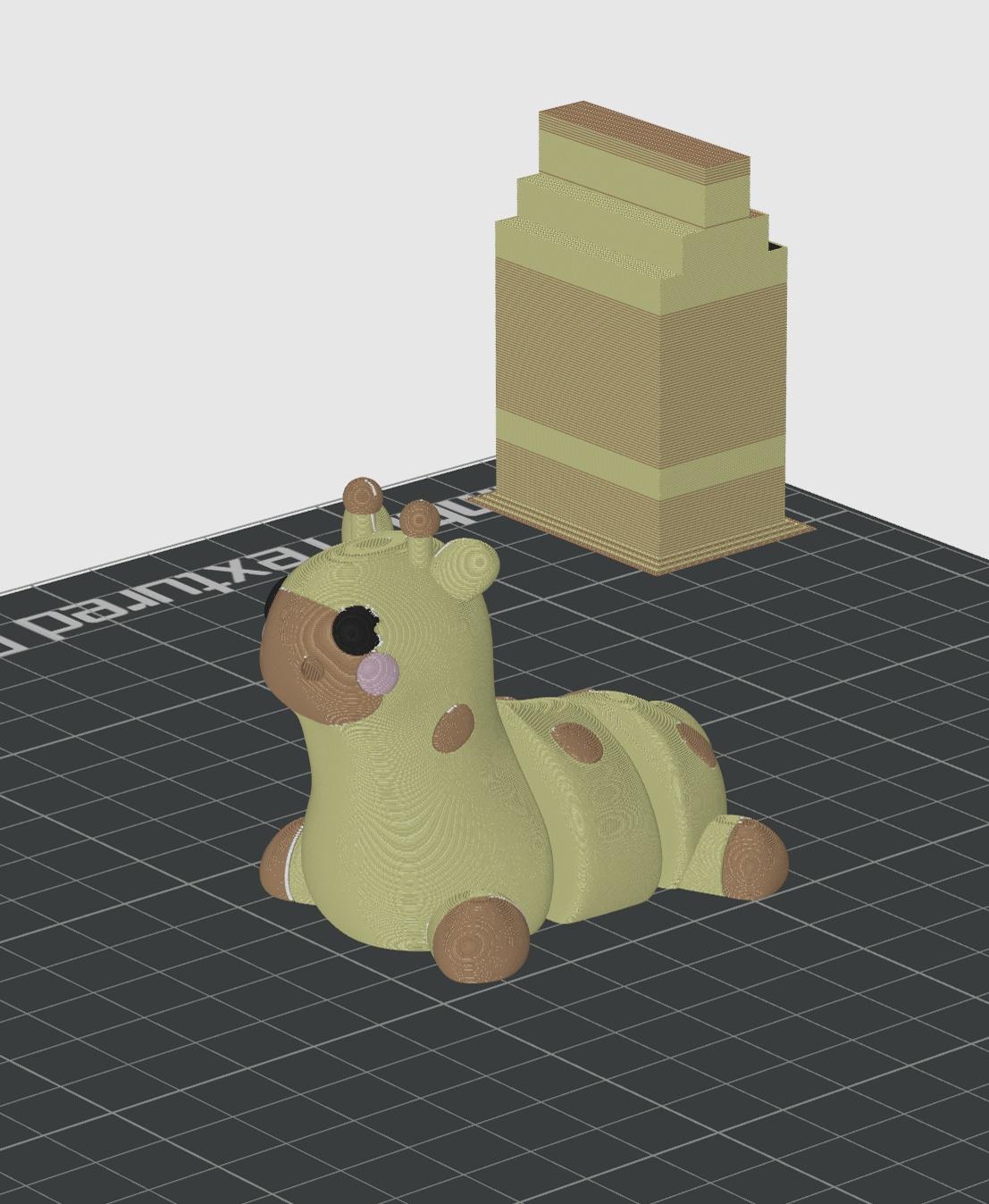 Flexi Giraffe Keychain 3d model