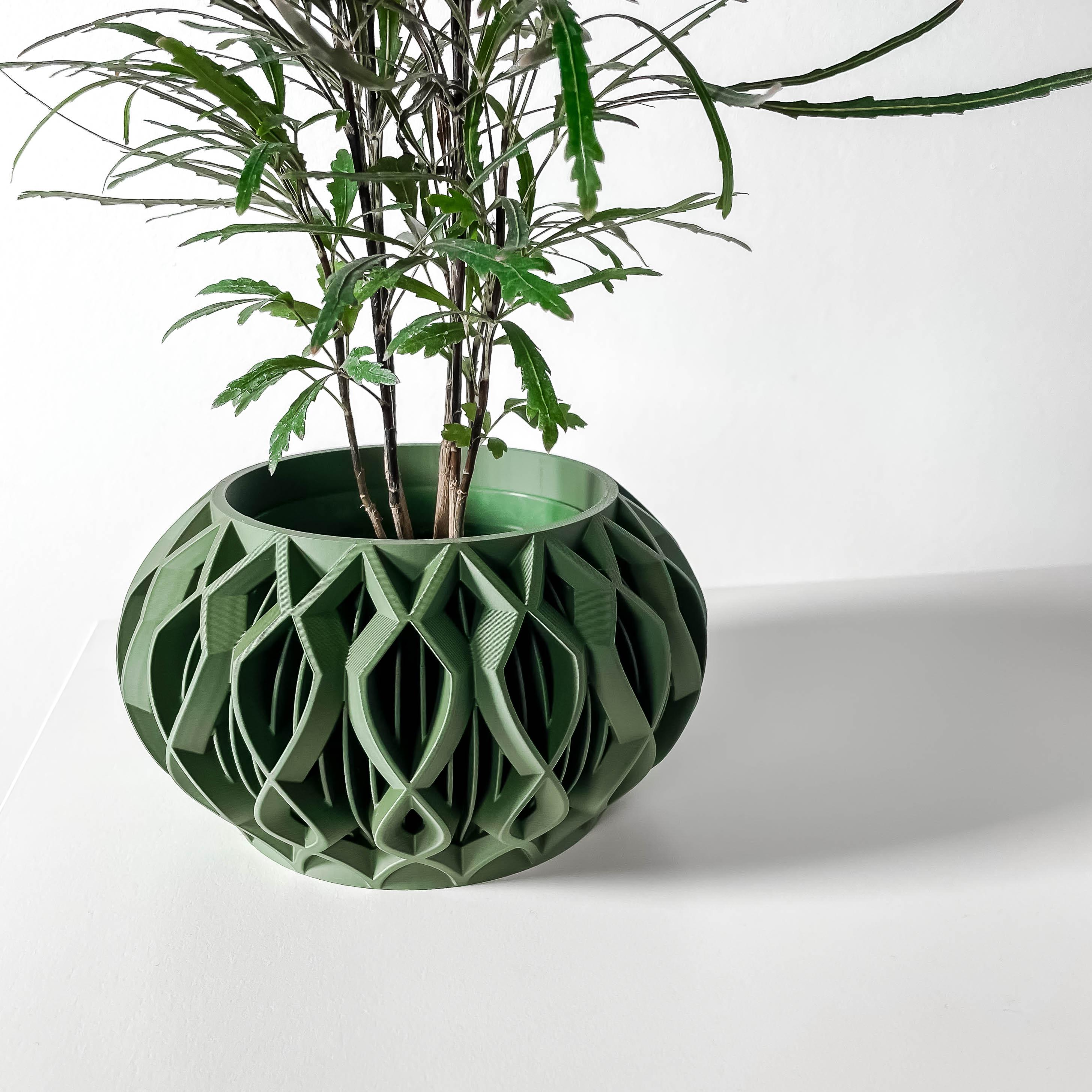 The Octa Planter Pot with Drainage Tray & Stand: Modern and Unique Home Decor 3d model