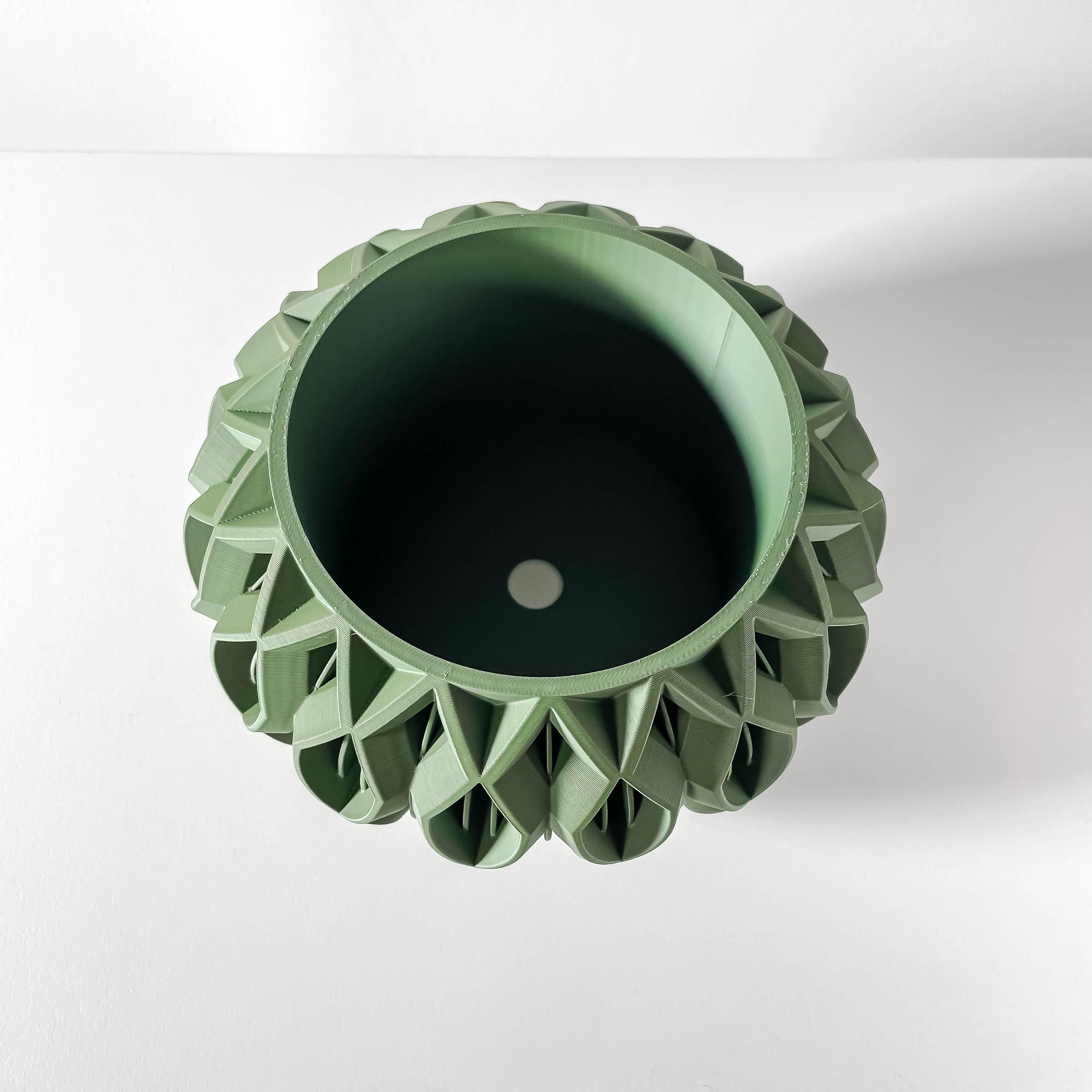 The Octa Planter Pot with Drainage Tray & Stand: Modern and Unique Home Decor 3d model