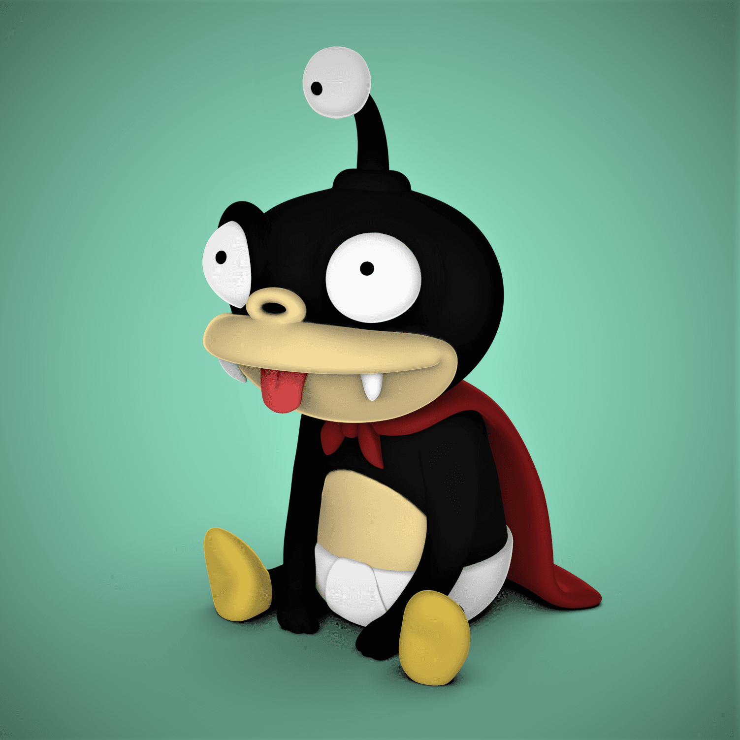 Nibbler Futurama 3D model by ChelsCCT (ChelseyCreatesThings) on Thangs