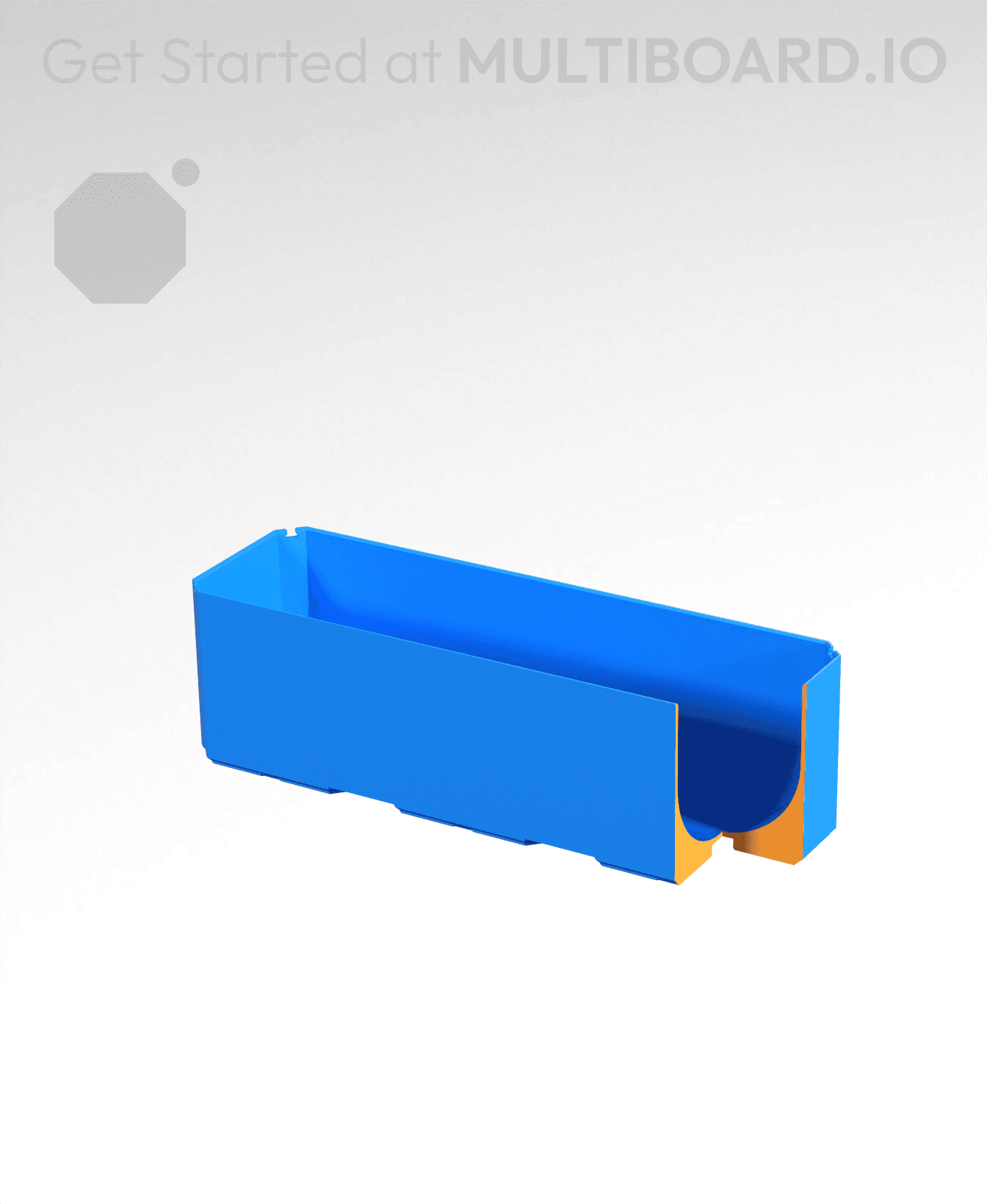 3x1x1 - Full Curved Bin - Multibin Insert 3d model