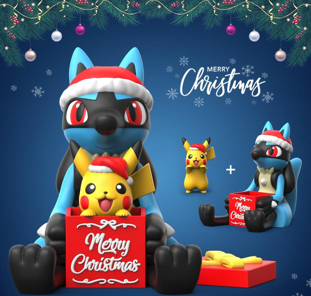 Christmas Lucario (Easy Print No Supports) 3d model