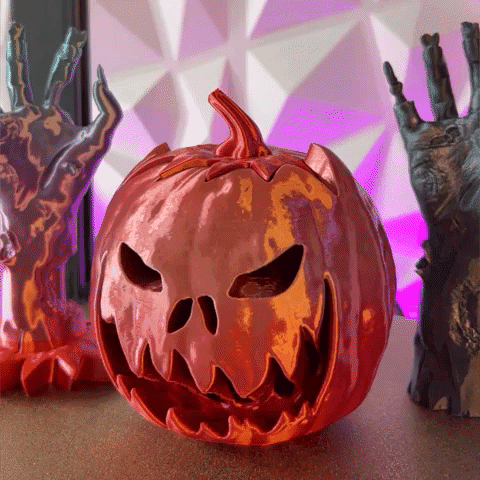 Zombie Jack-O-Lantern with Swappable Tops 3d model