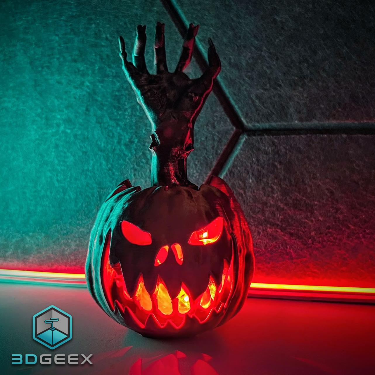 Zombie Jack-O-Lantern with Swappable Tops 3d model