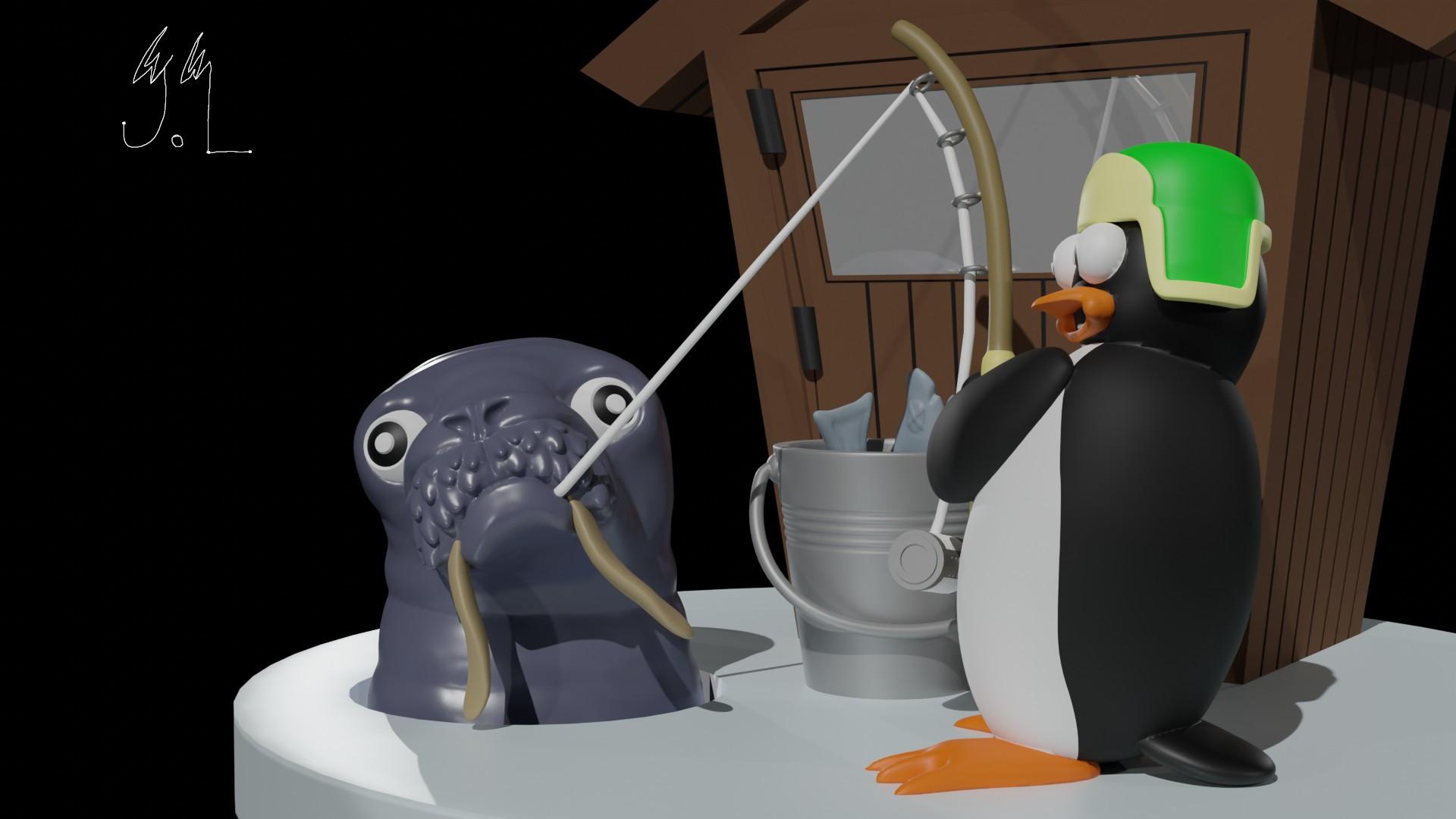 Penguin's Surprise Catch 3d model