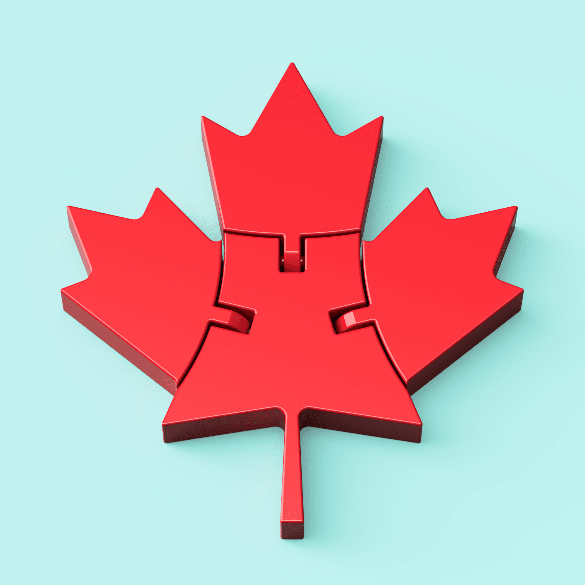 Articulated Canadian Maple Leaf 3d model