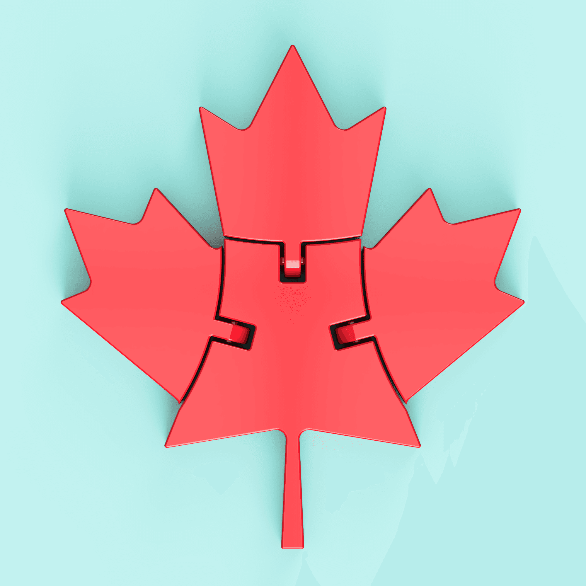 Articulated Canadian Maple Leaf 3d model