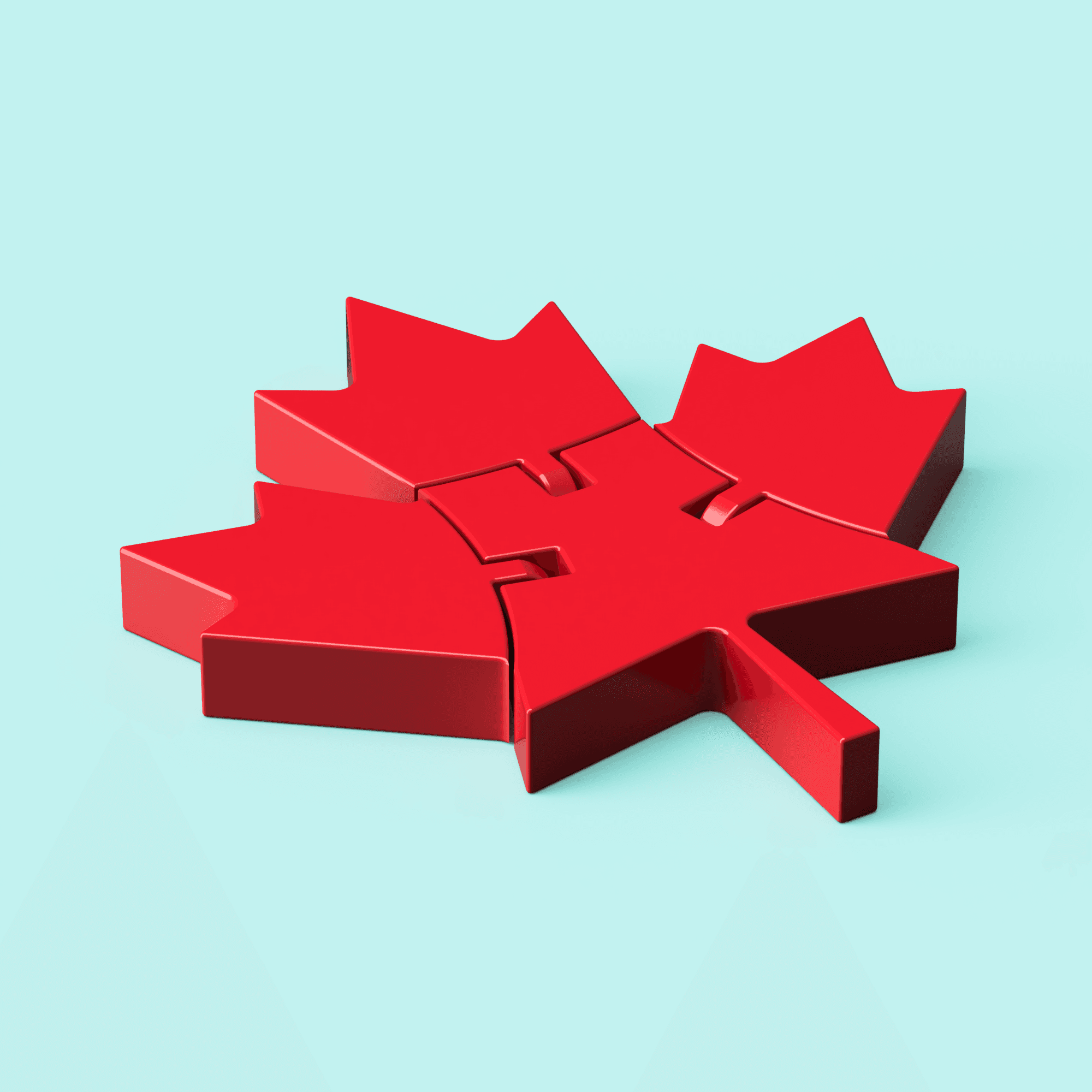 Articulated Canadian Maple Leaf 3d model