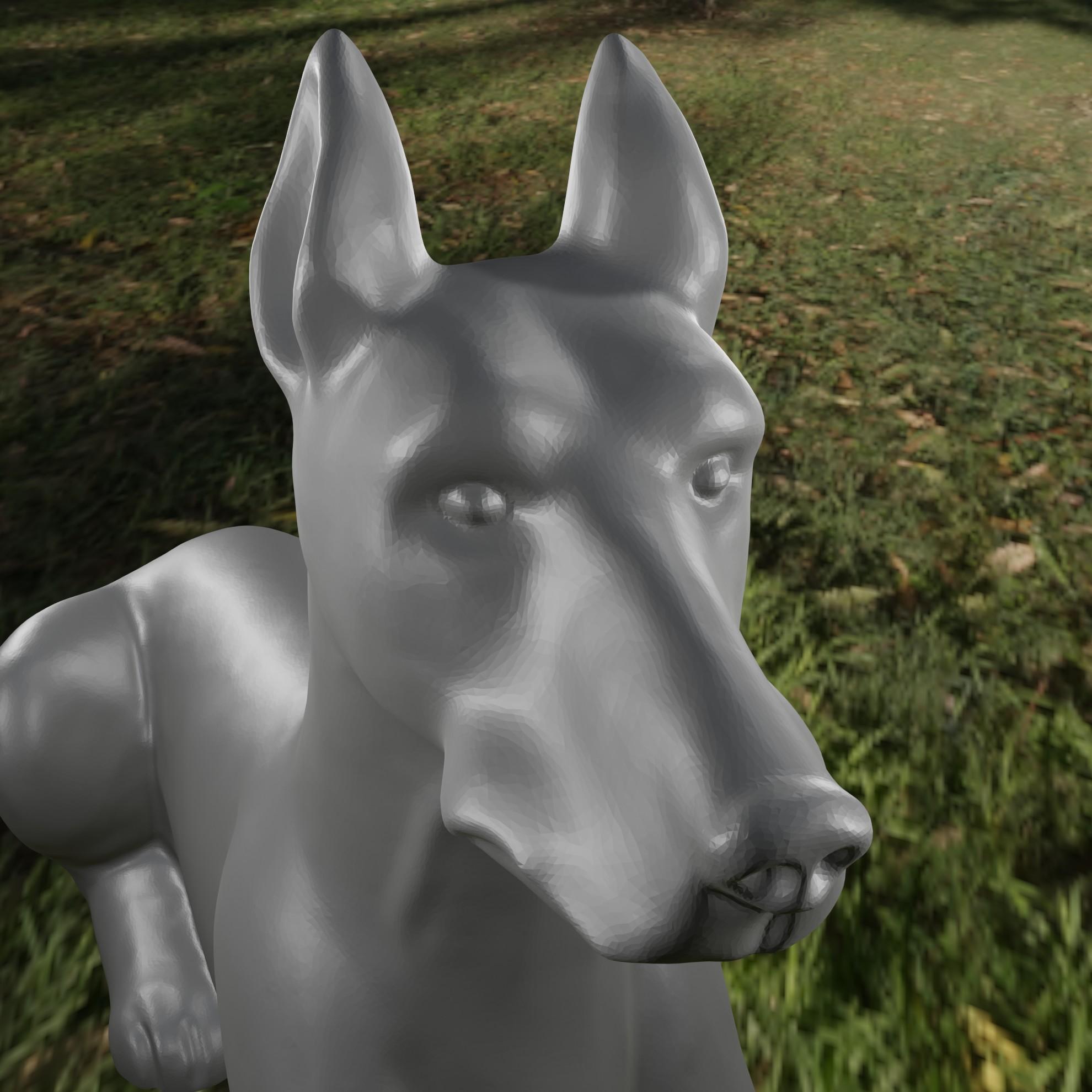 Dog doberman 3d model