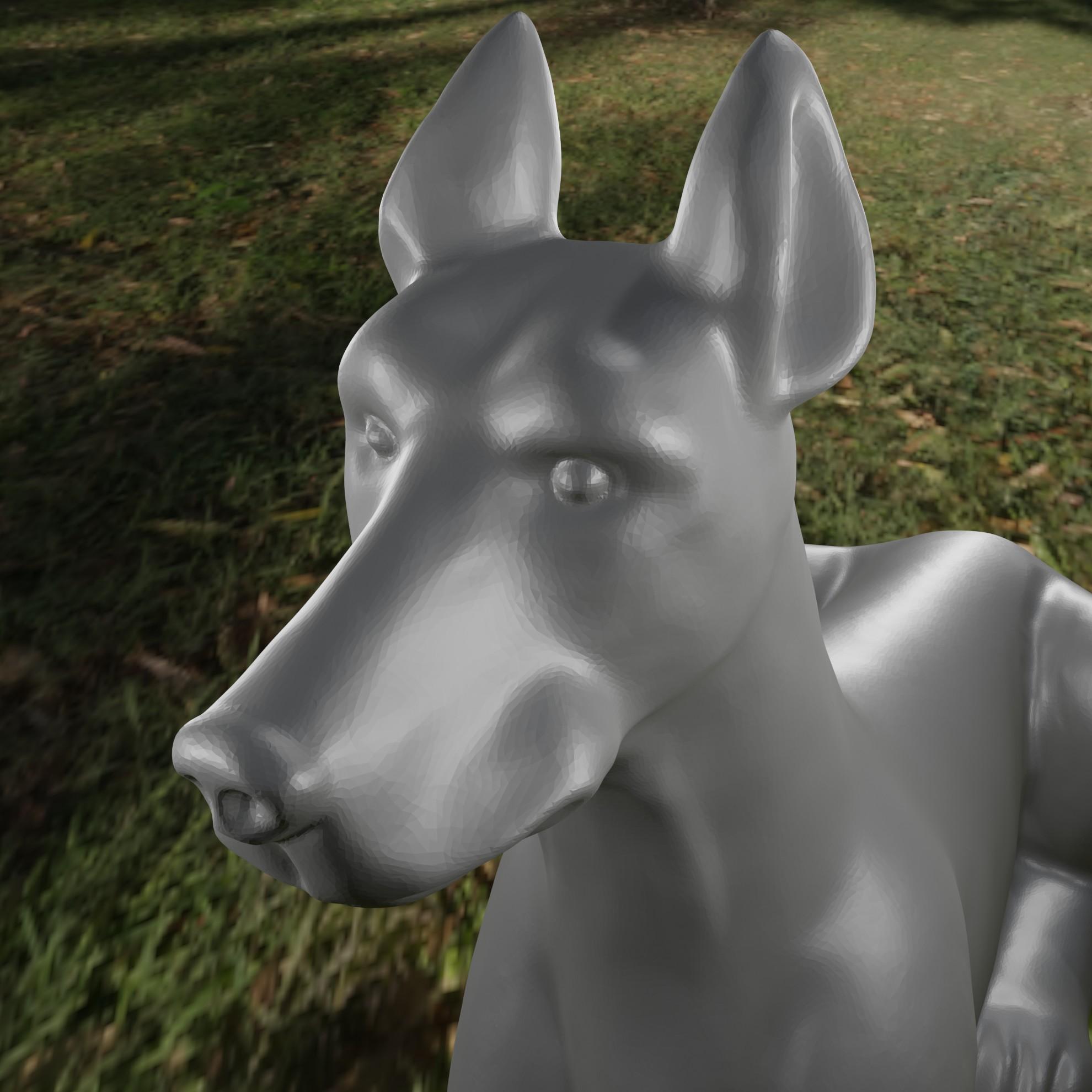 Dog doberman 3d model