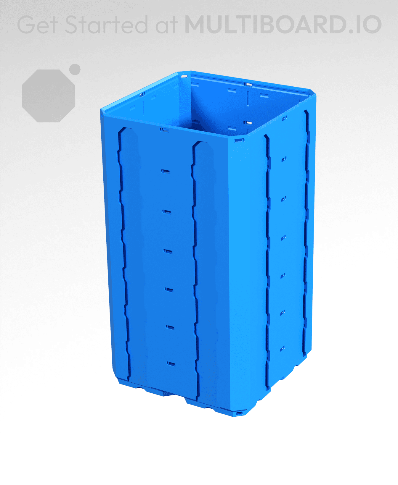 2x2x3.5 - Topped Multipoint Rail - Multibin Shell 3d model