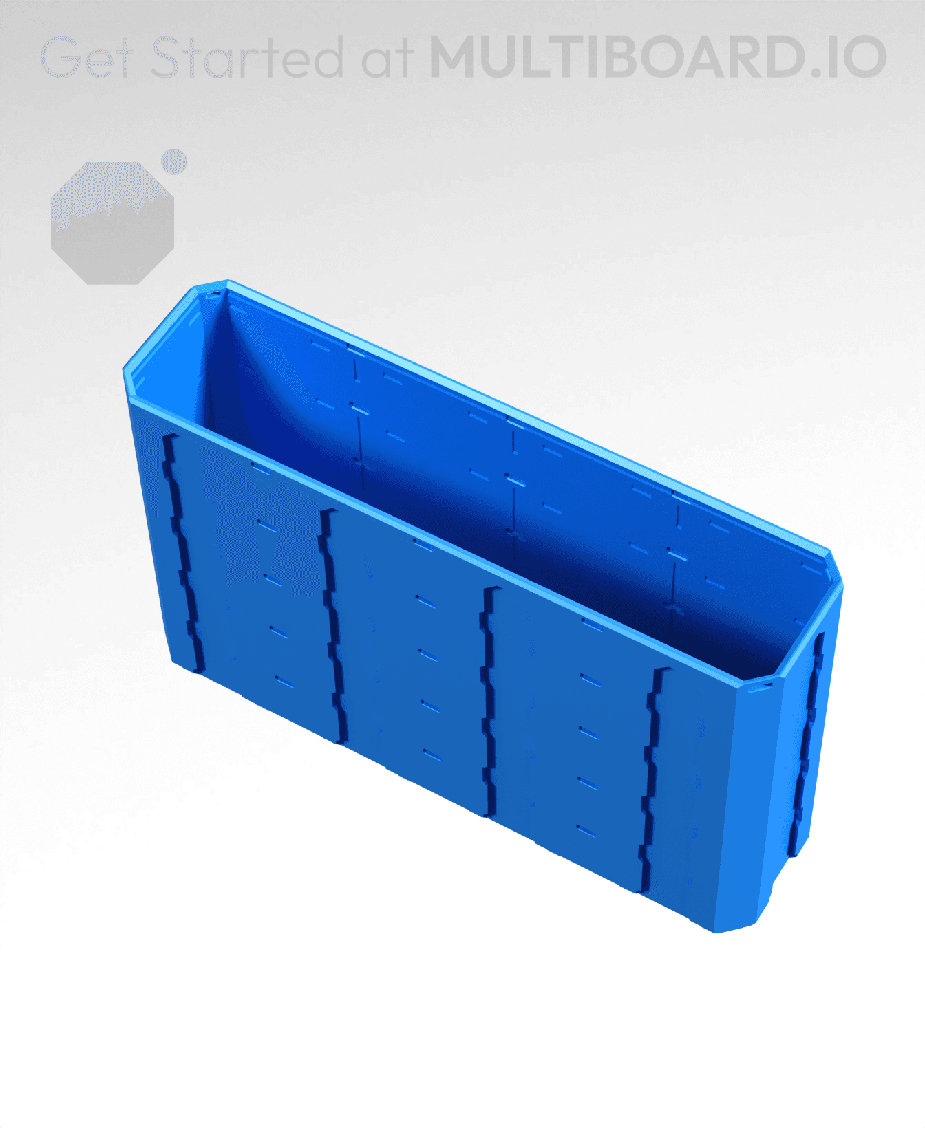 4x1x2.5 - Topped Multipoint Rail - Universal Click-In Multibin Shell Extension 3d model